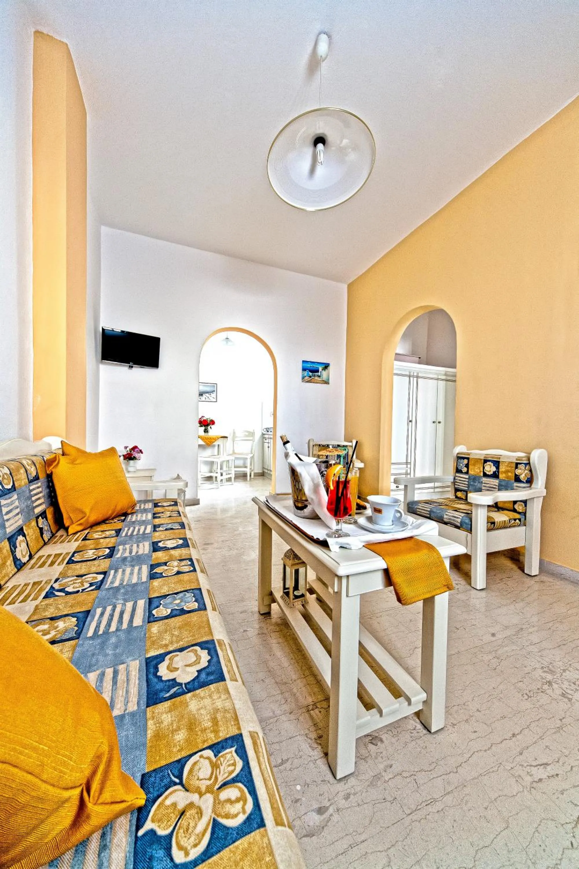 Seating area in Sellada Apartments