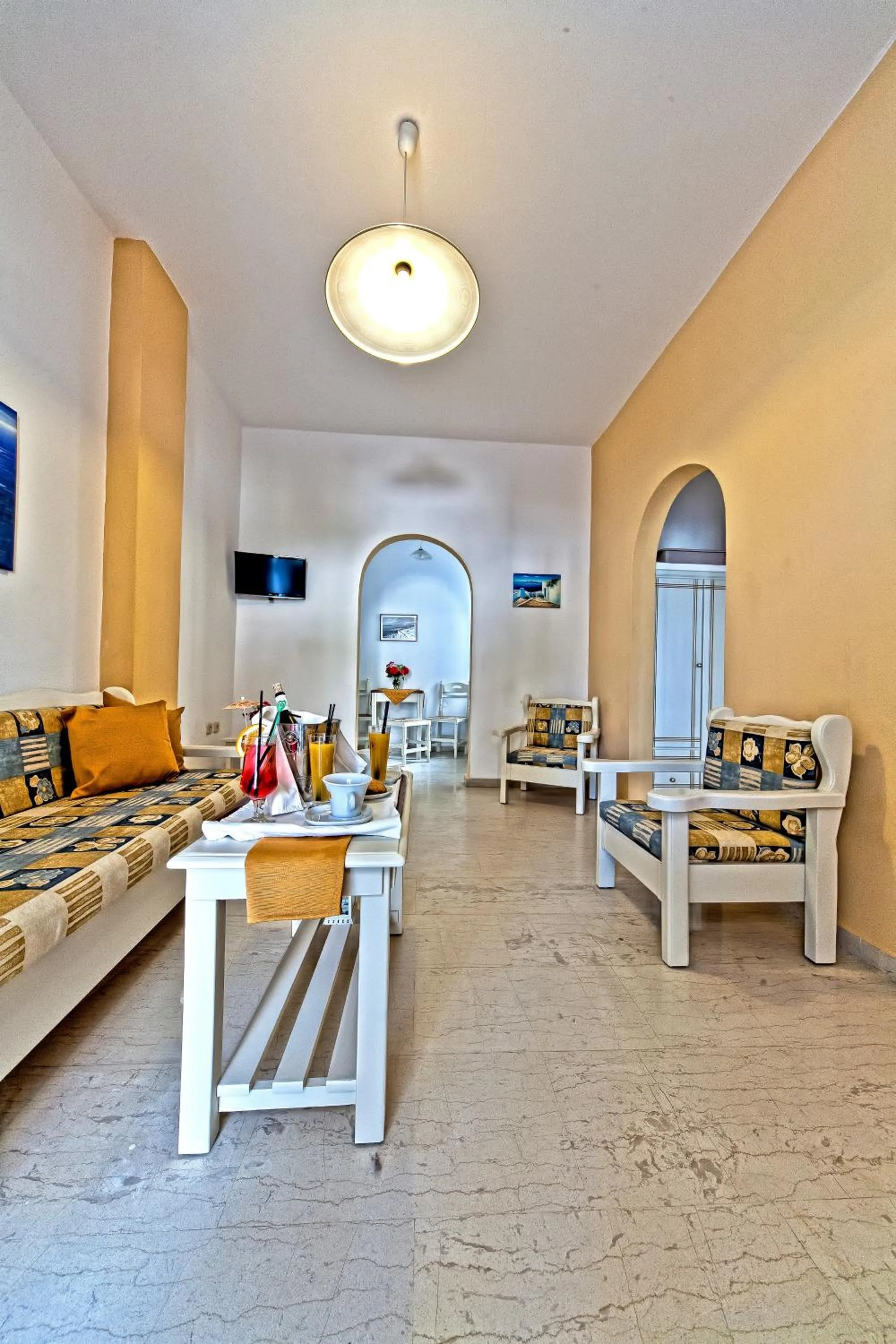 Seating area in Sellada Apartments