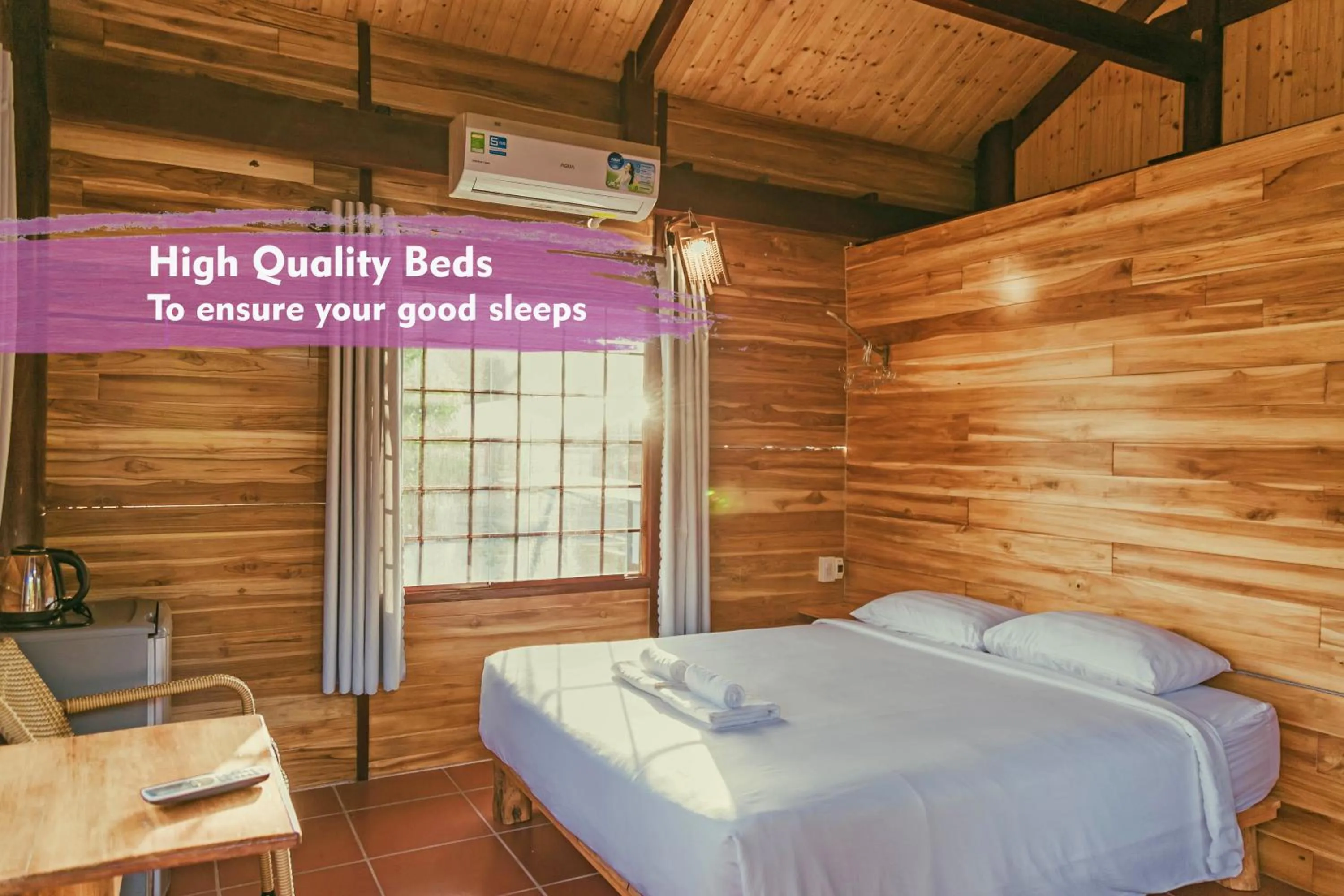 Bed in Phu Quoc Valley Sen Bungalow