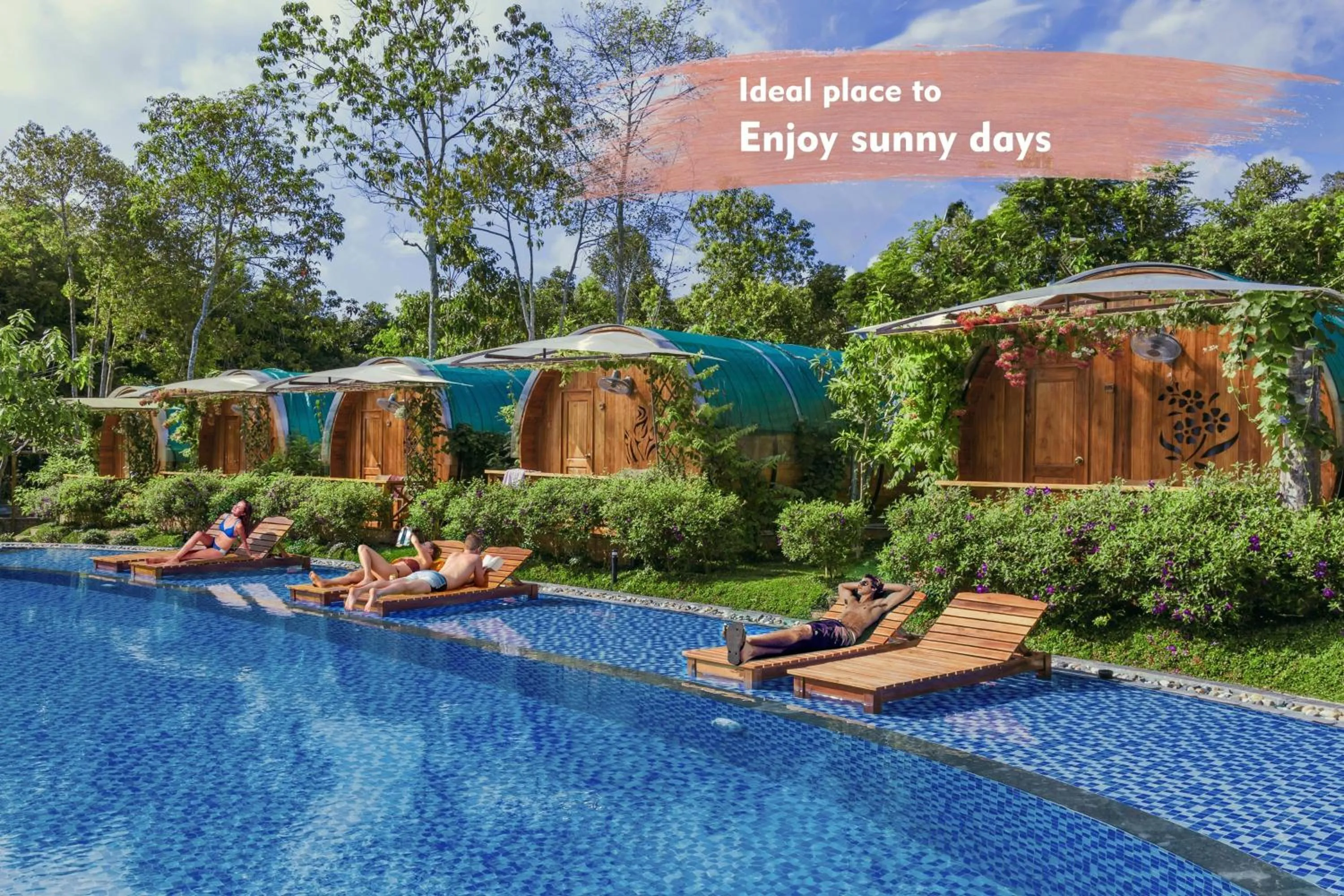 Guests in Phu Quoc Valley Sen Bungalow