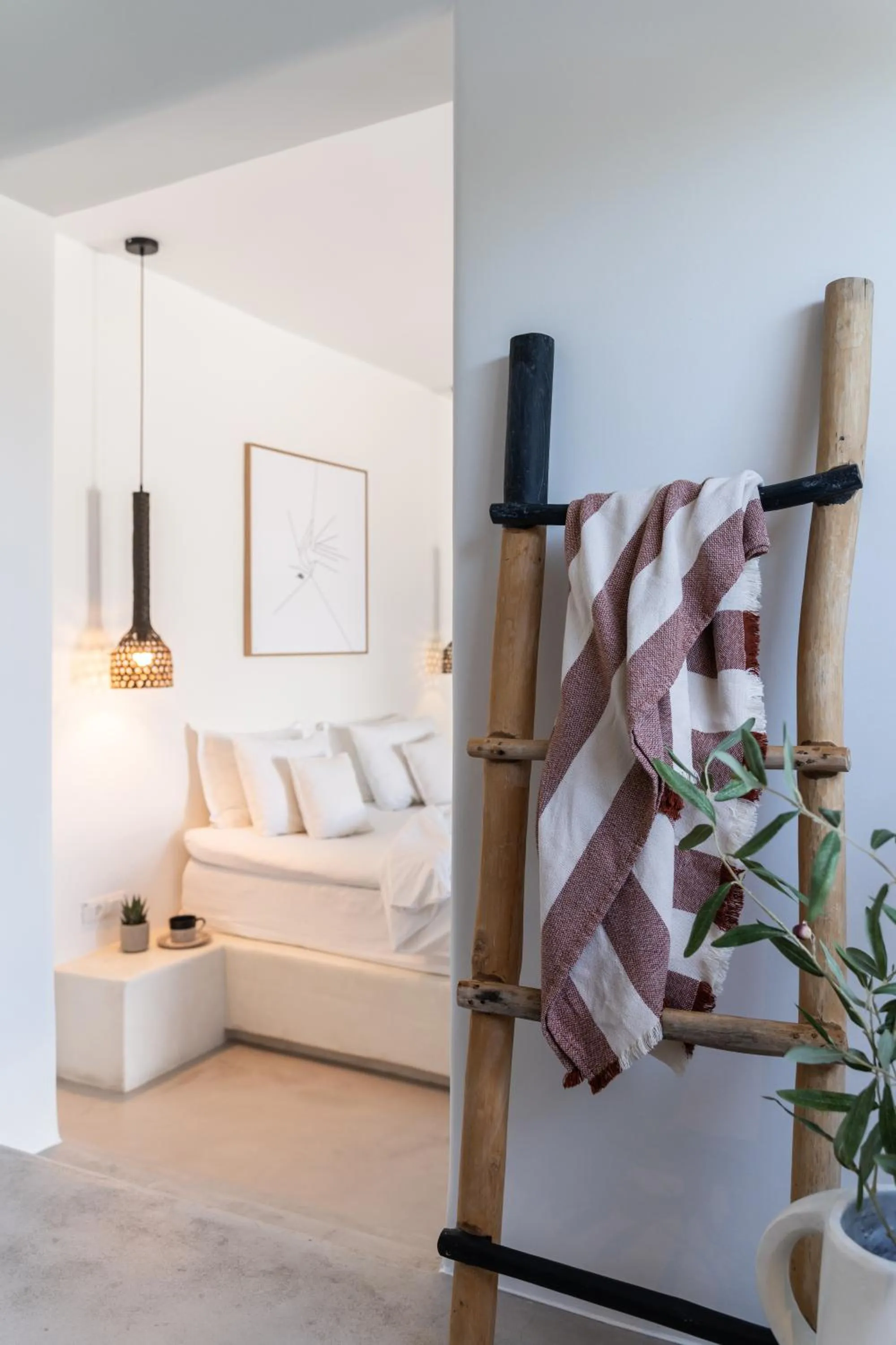 Bed in Rocabella Santorini Hotel & Spa