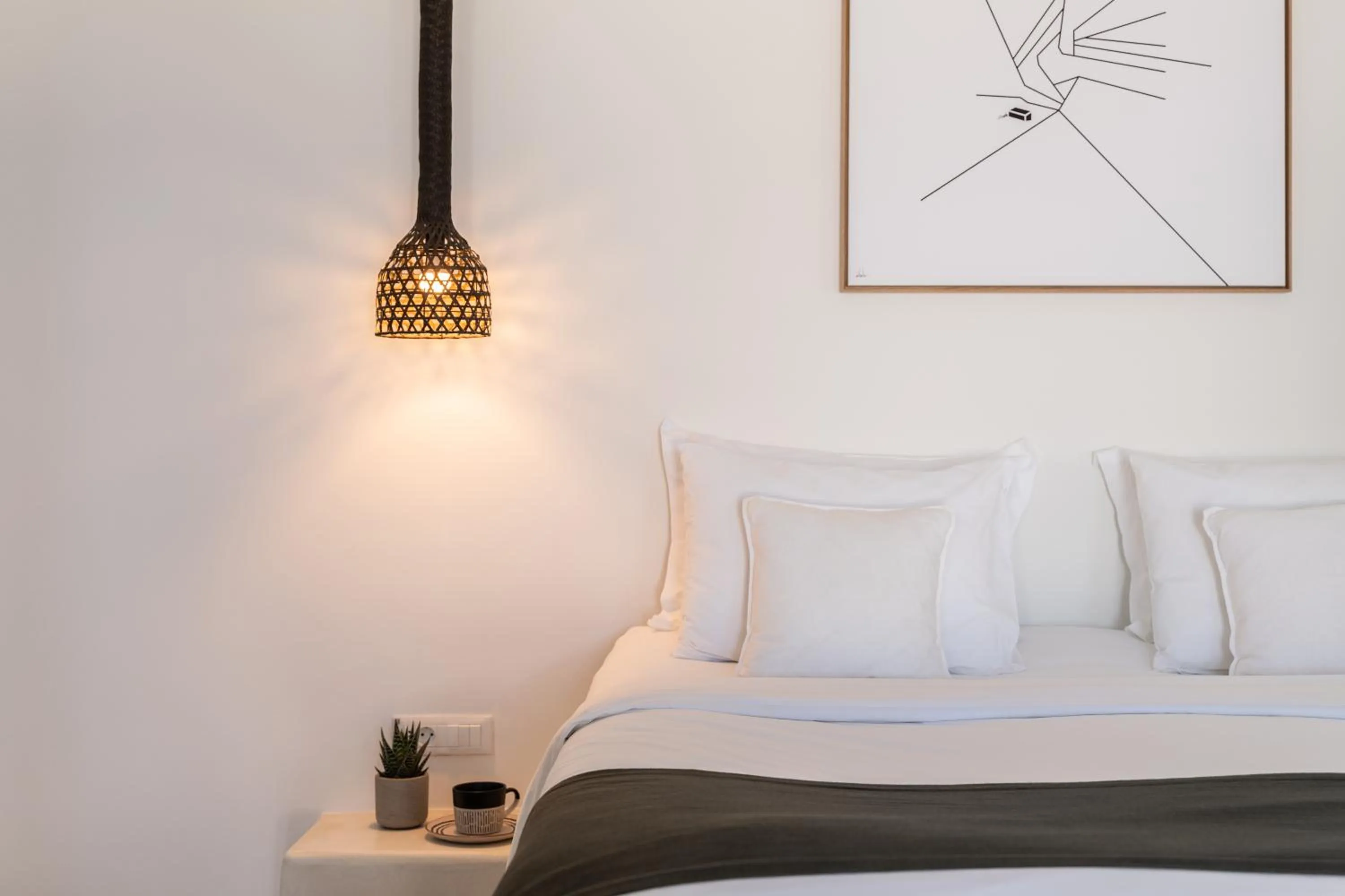 Bed in Rocabella Santorini Hotel & Spa