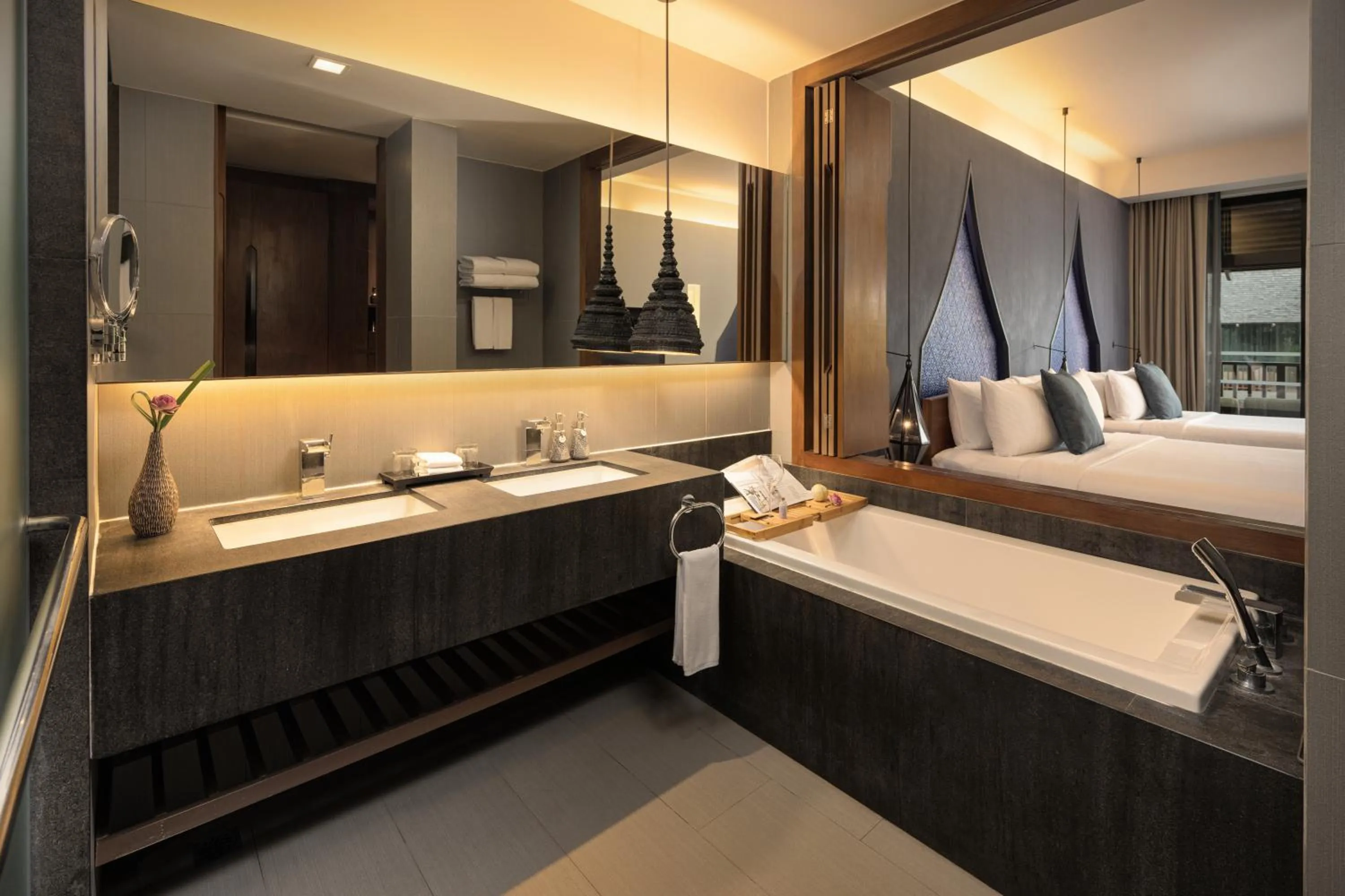 Bathroom, Bed in Avista Hideaway Phuket Patong - MGallery