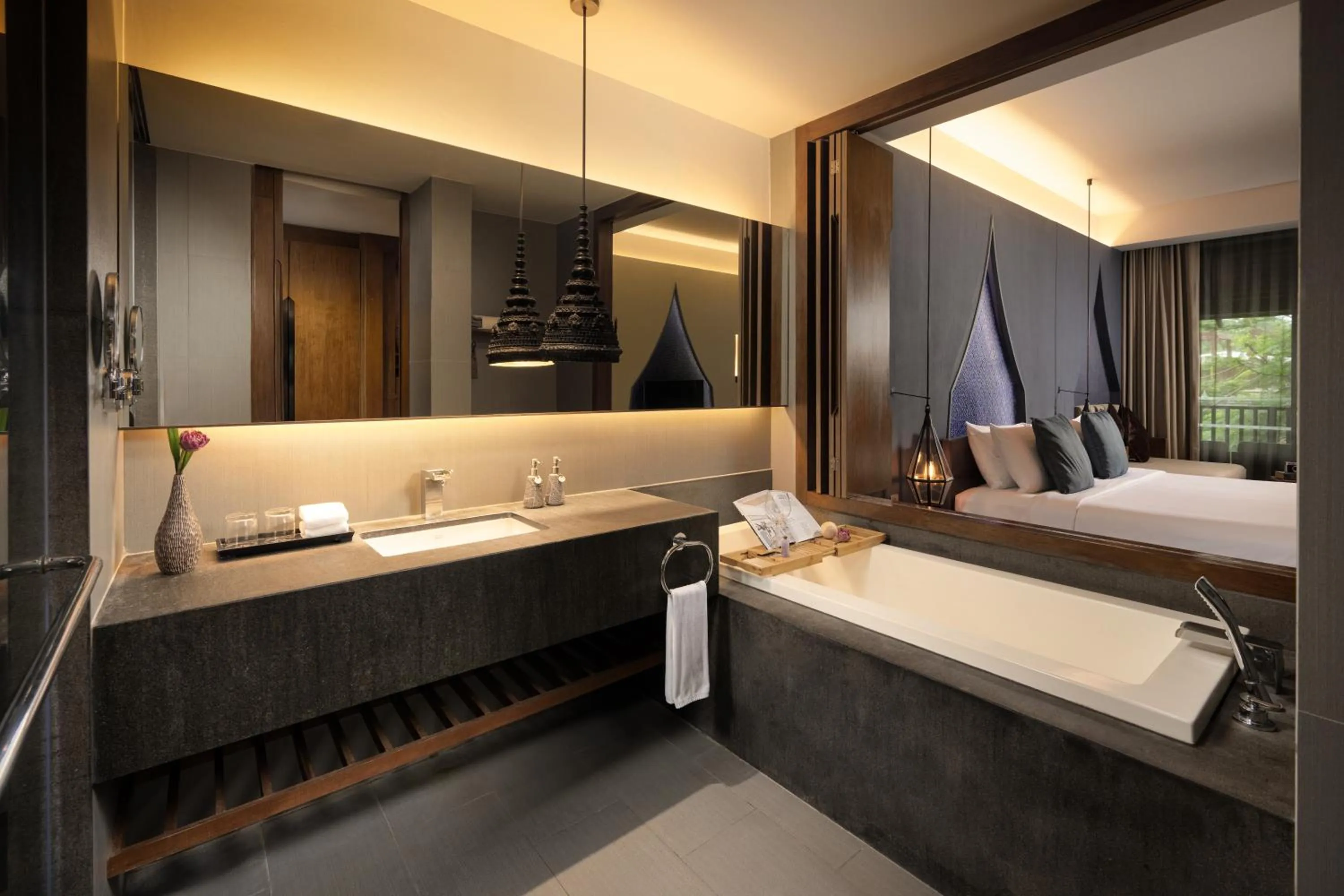 Bathroom, Bed in Avista Hideaway Phuket Patong - MGallery
