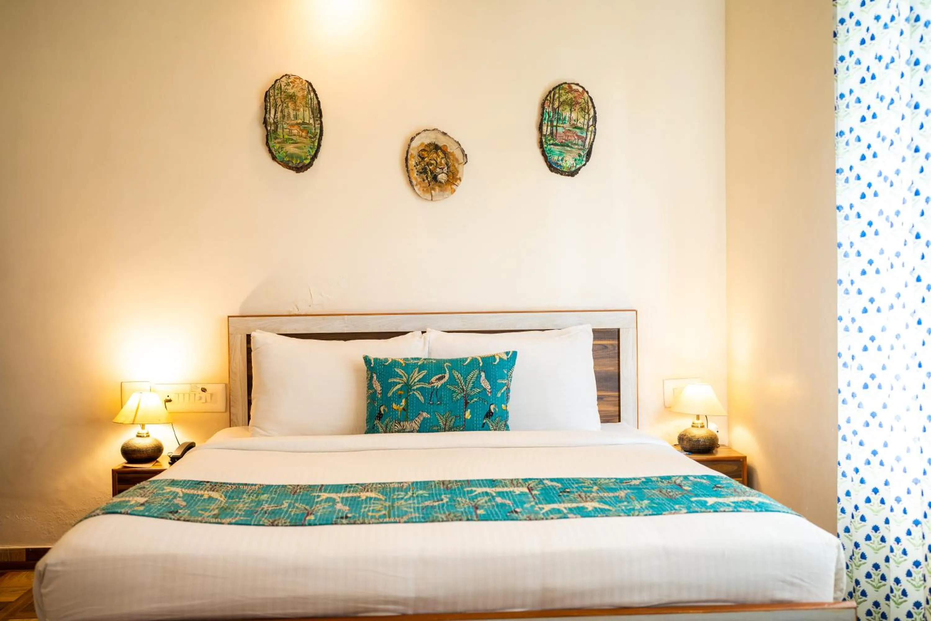 Bedroom, Bed in Paridhi Niwas, Ranthambore- near Tiger Safari Zones 1-5