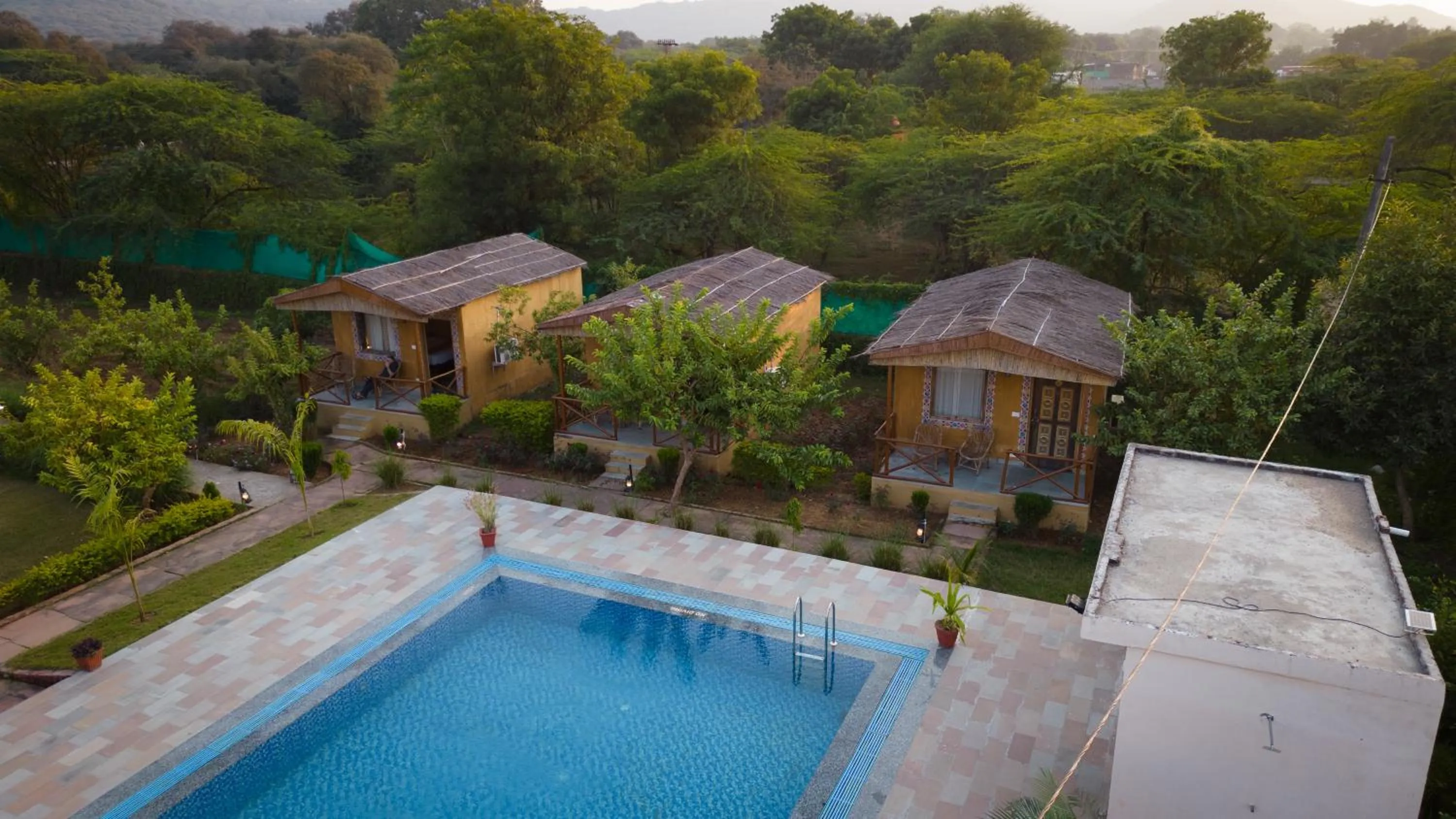 Pool view in Paridhi Niwas, Ranthambore- near Tiger Safari Zones 1-5
