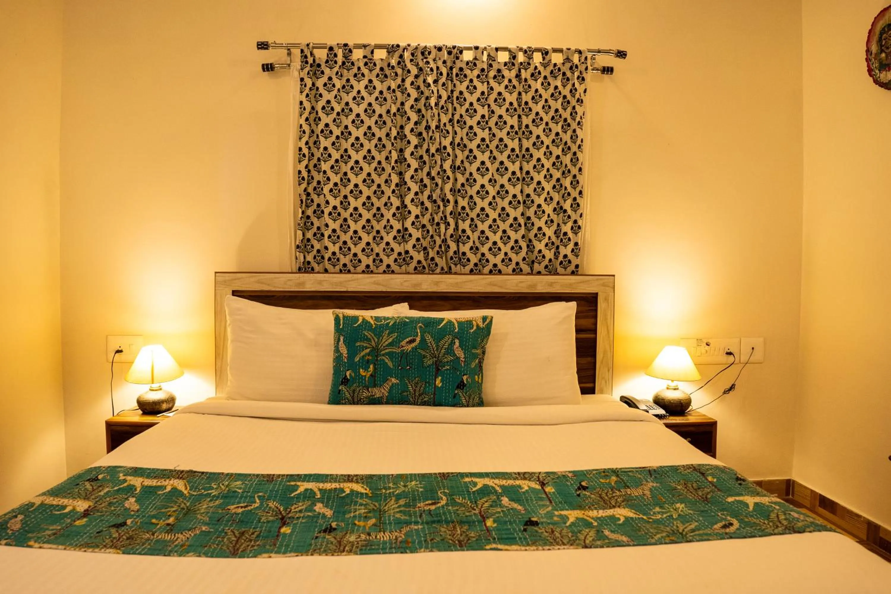 Bedroom, Bed in Paridhi Niwas, Ranthambore- near Tiger Safari Zones 1-5