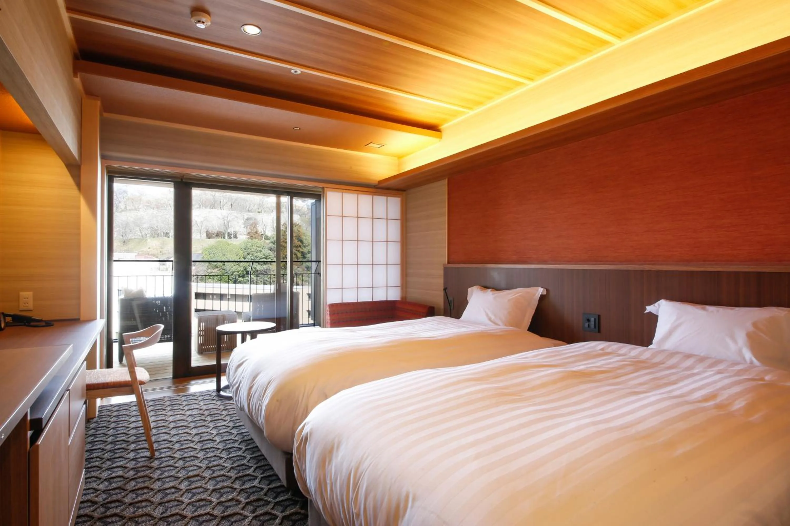 Photo of the whole room, Bed in The Shiroyama Terrace Tsuyama Villa