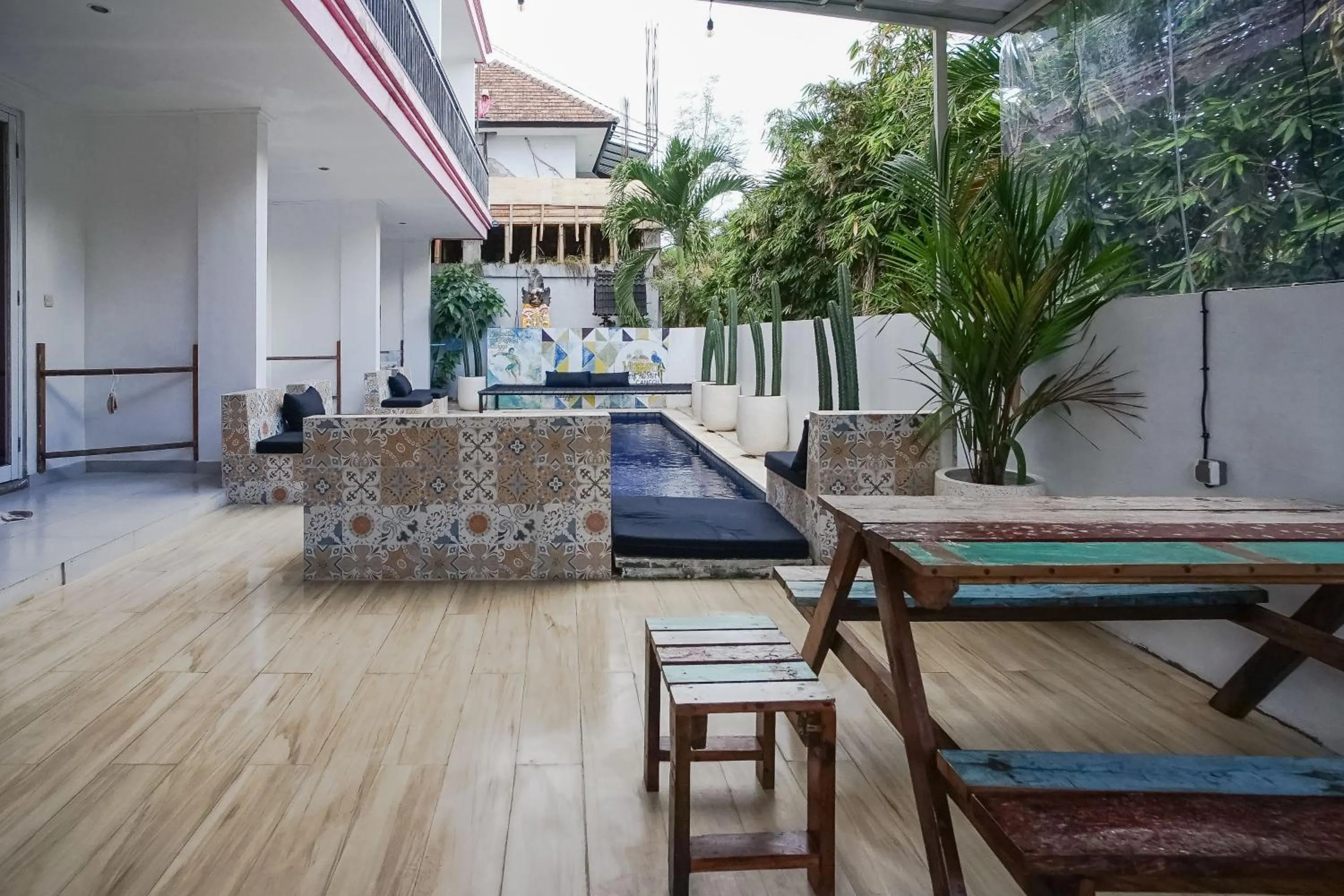 Seating area in Margarita Surf Hostel Canggu