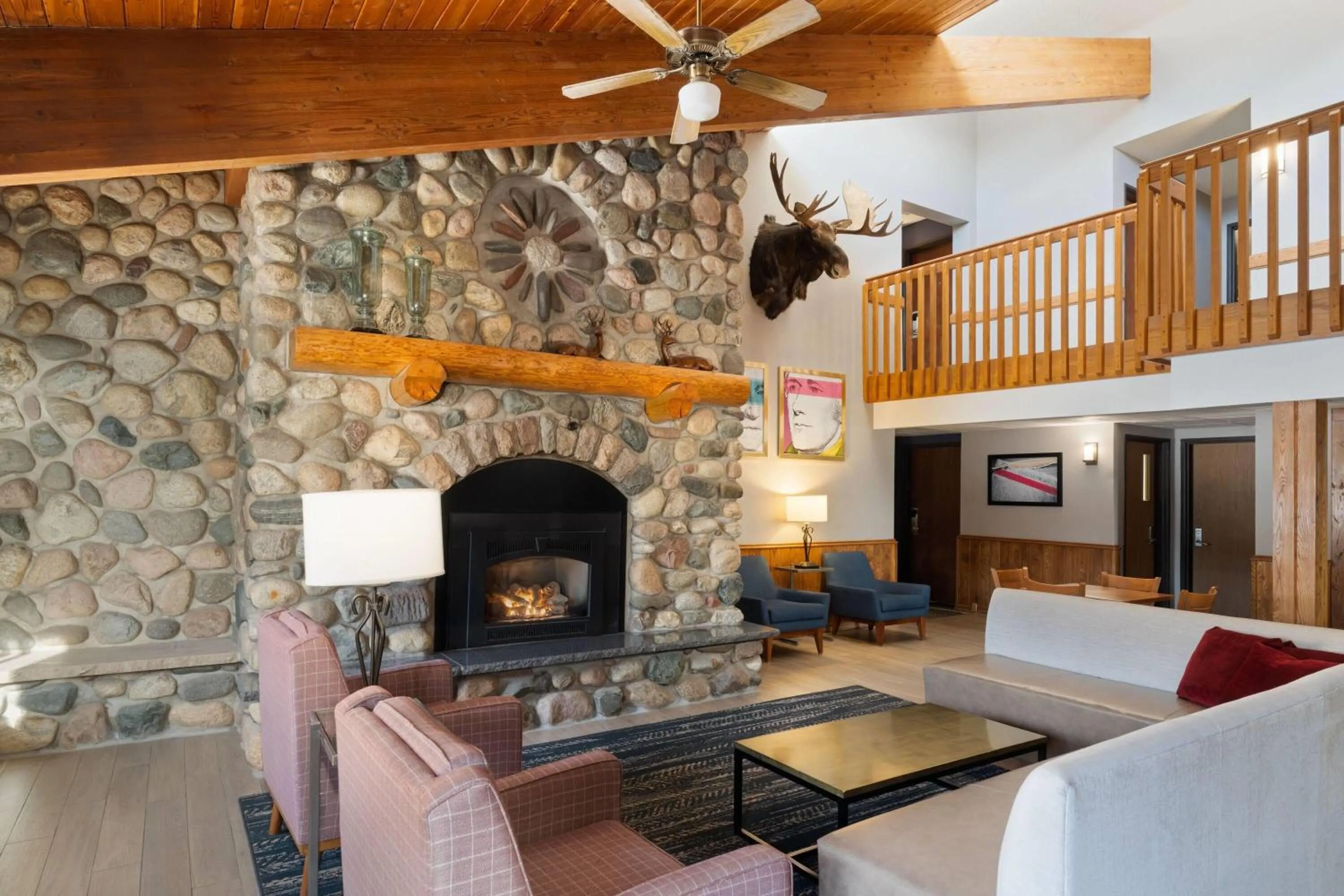 Lobby or reception in AmericInn by Wyndham Tofte Near Lake Superior