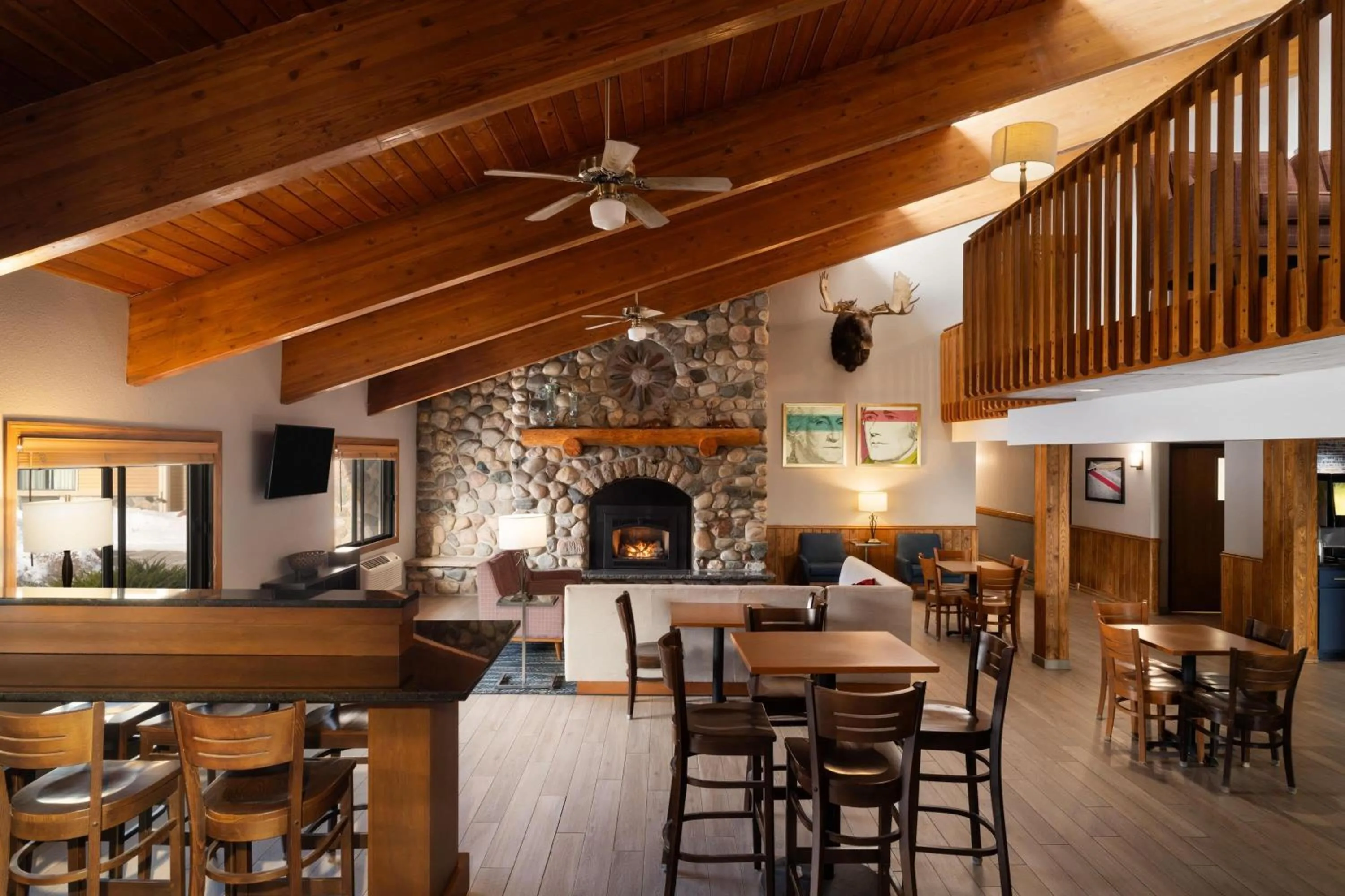 Lobby or reception in AmericInn by Wyndham Tofte Near Lake Superior