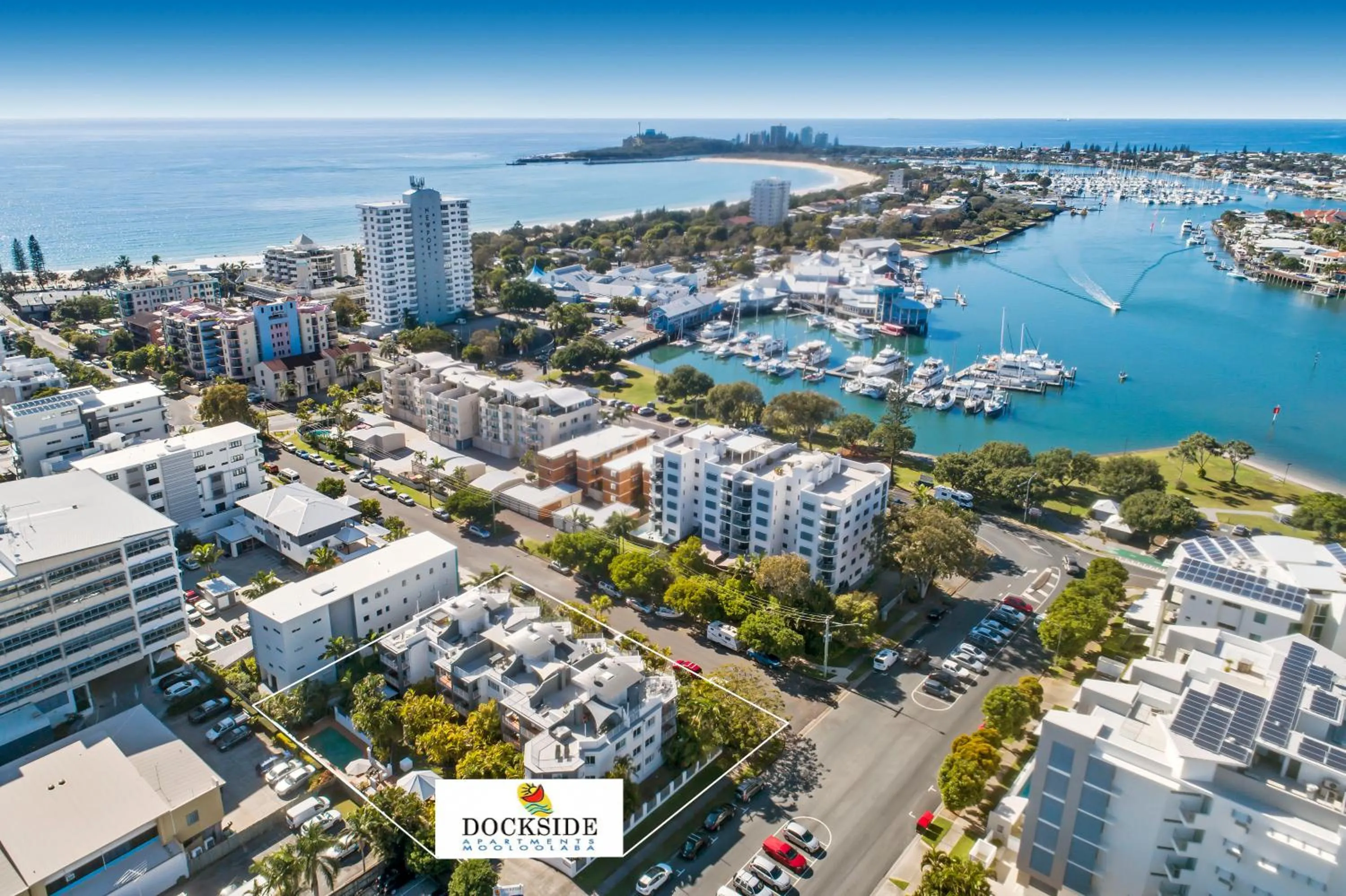 Bird's eye view in Dockside Apartments Mooloolaba
