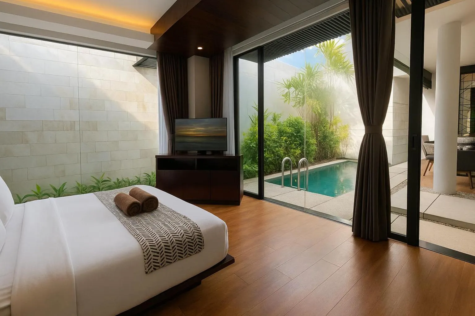 Communal lounge/ TV room, Bed in Akhyana Village