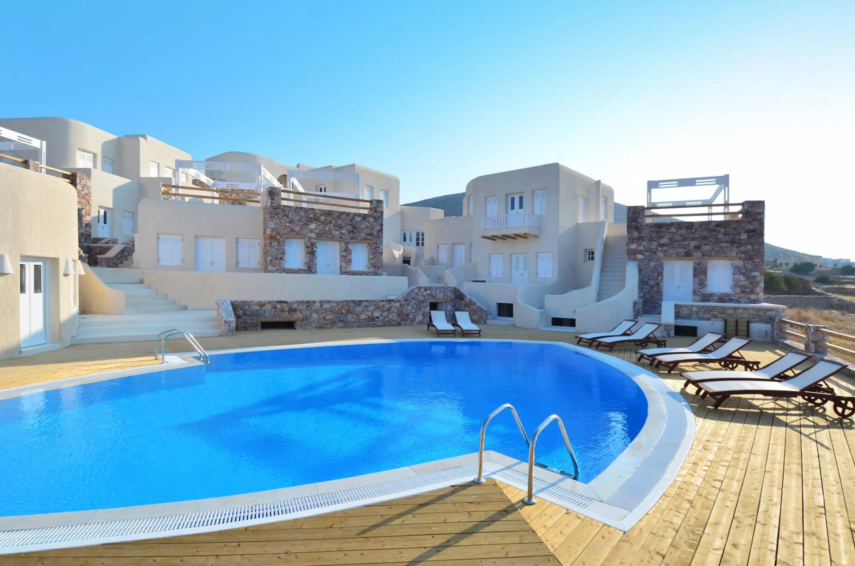 Pool view in Aspalathras White Hotel