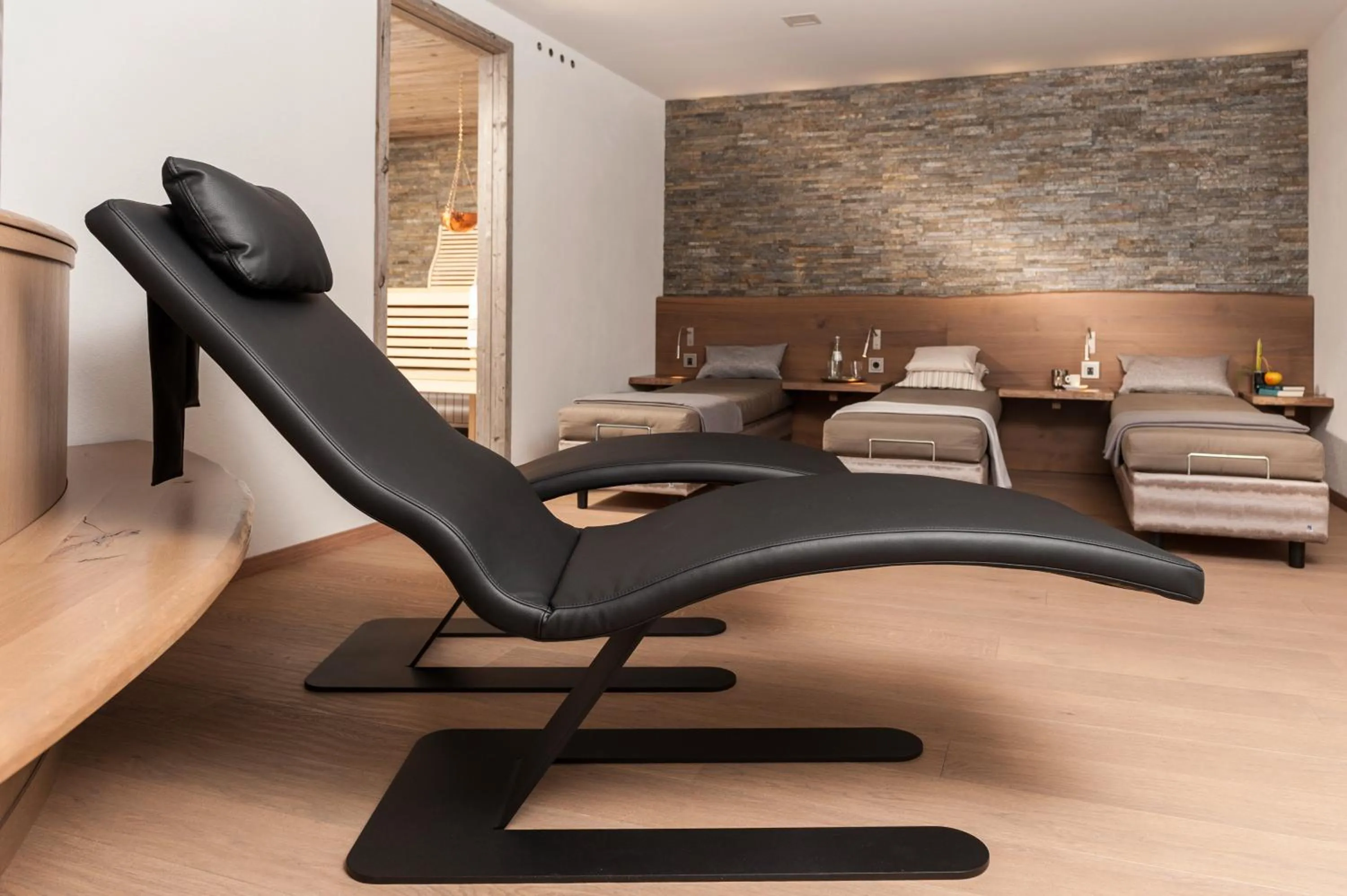 Sauna, Bed in Hotel Monika