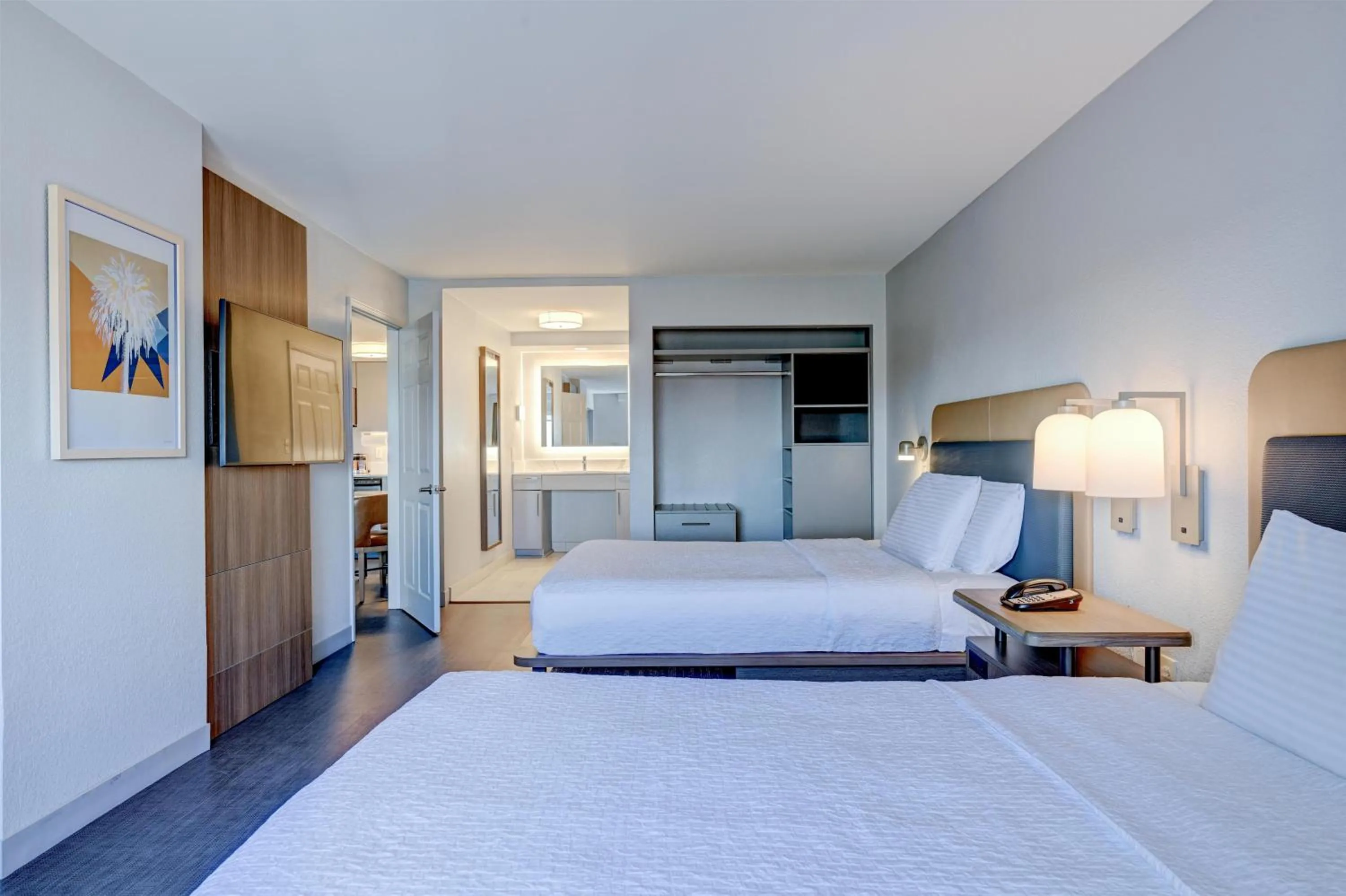 Bed in Homewood Suites by Hilton-Anaheim