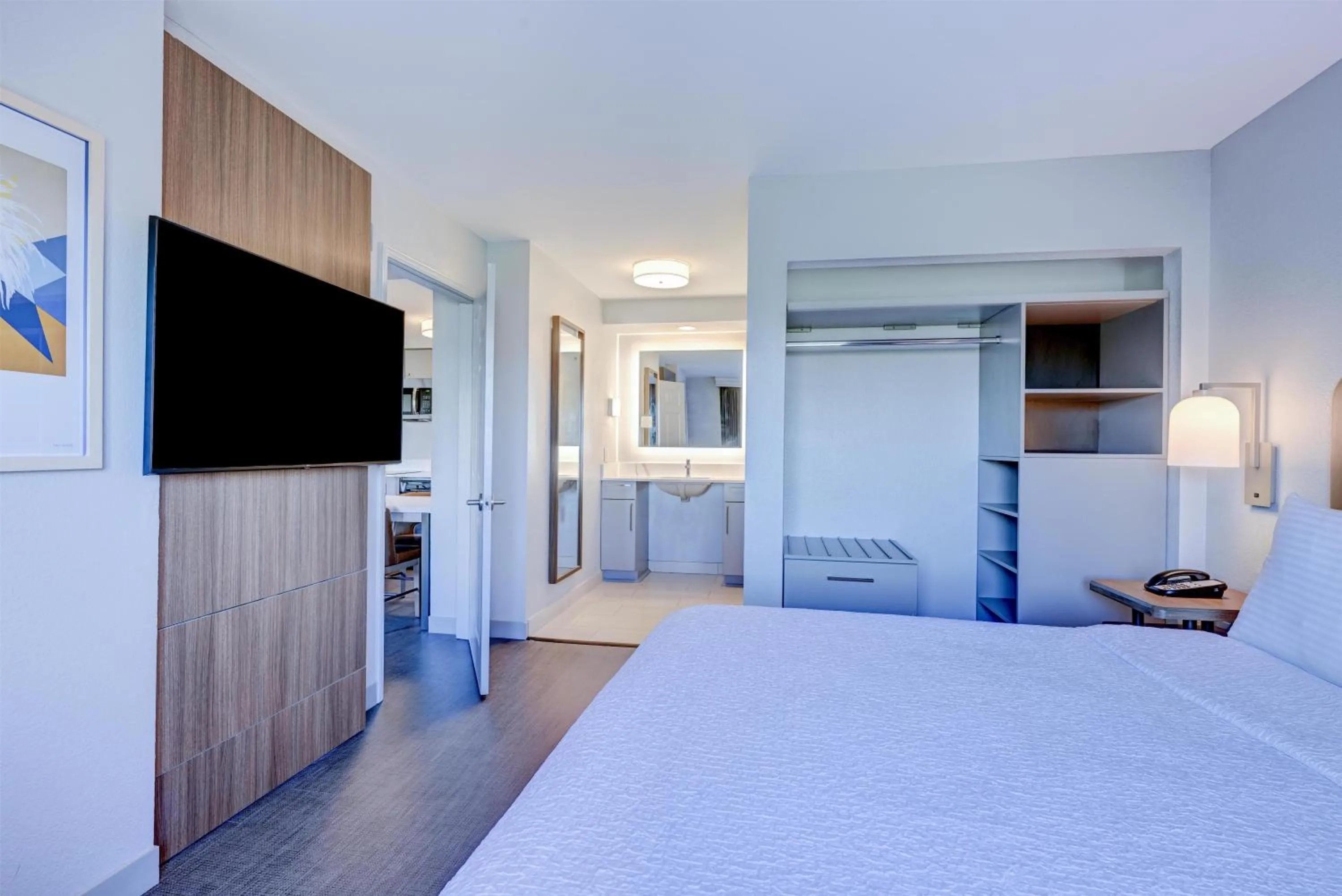 Bed in Homewood Suites by Hilton-Anaheim