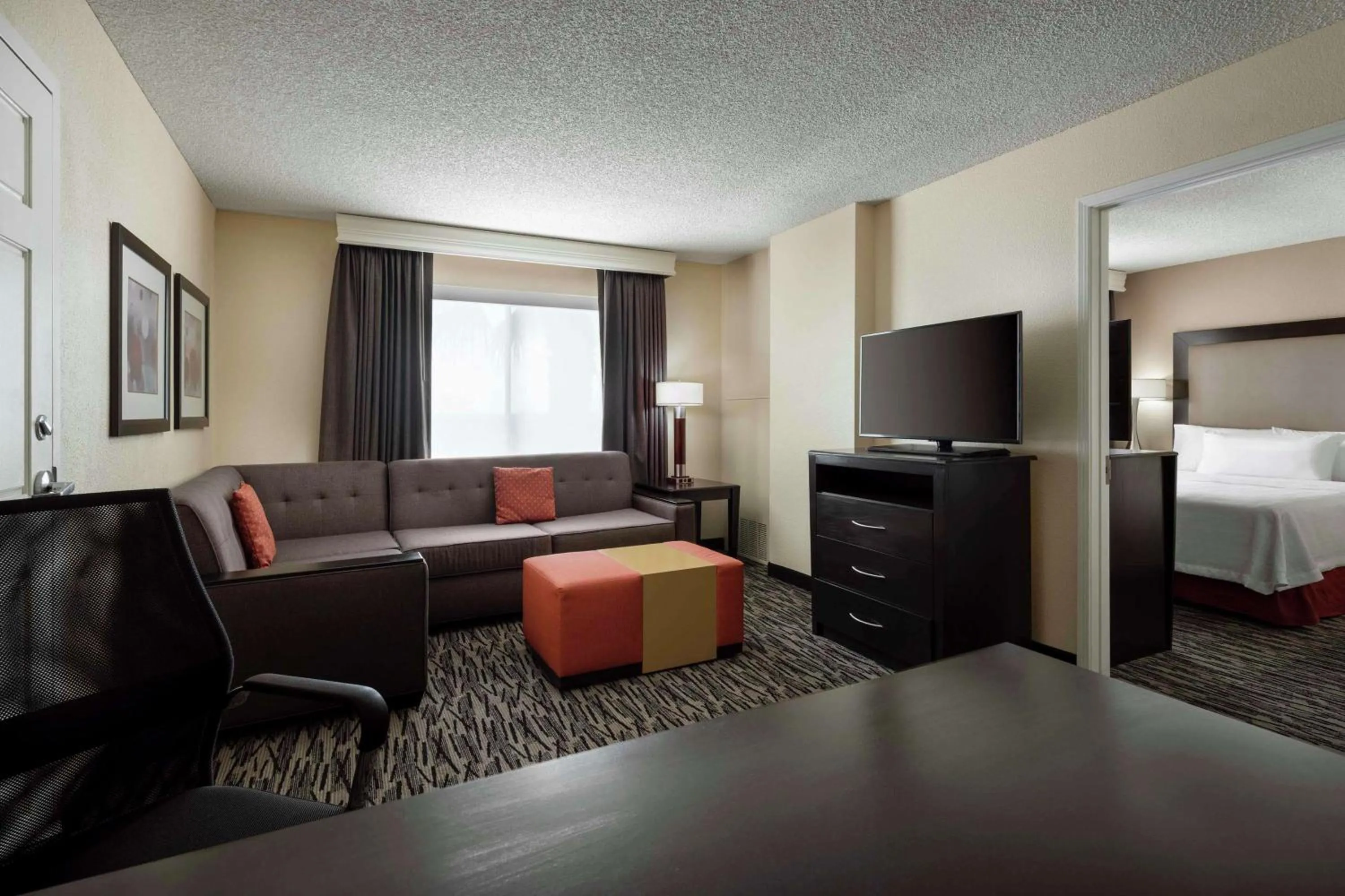 Living room, Bed in Homewood Suites by Hilton-Anaheim