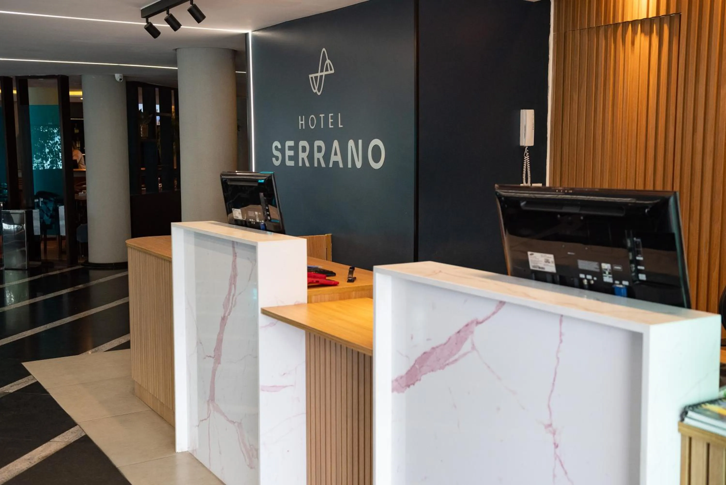 Lobby or reception in Hotel Serrano