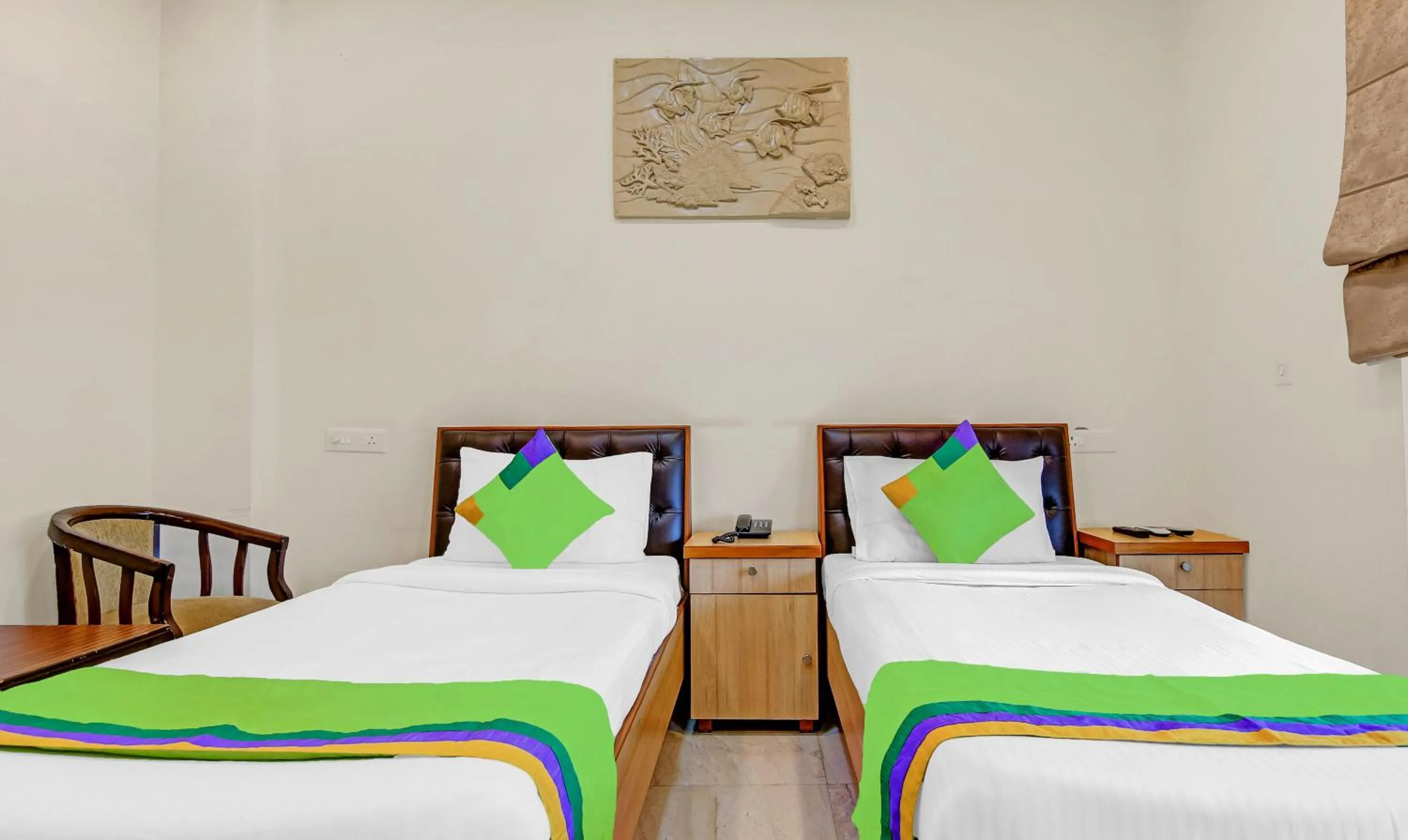 Bedroom, Bed in Treebo Sai Village Gold Souk - Sec 43