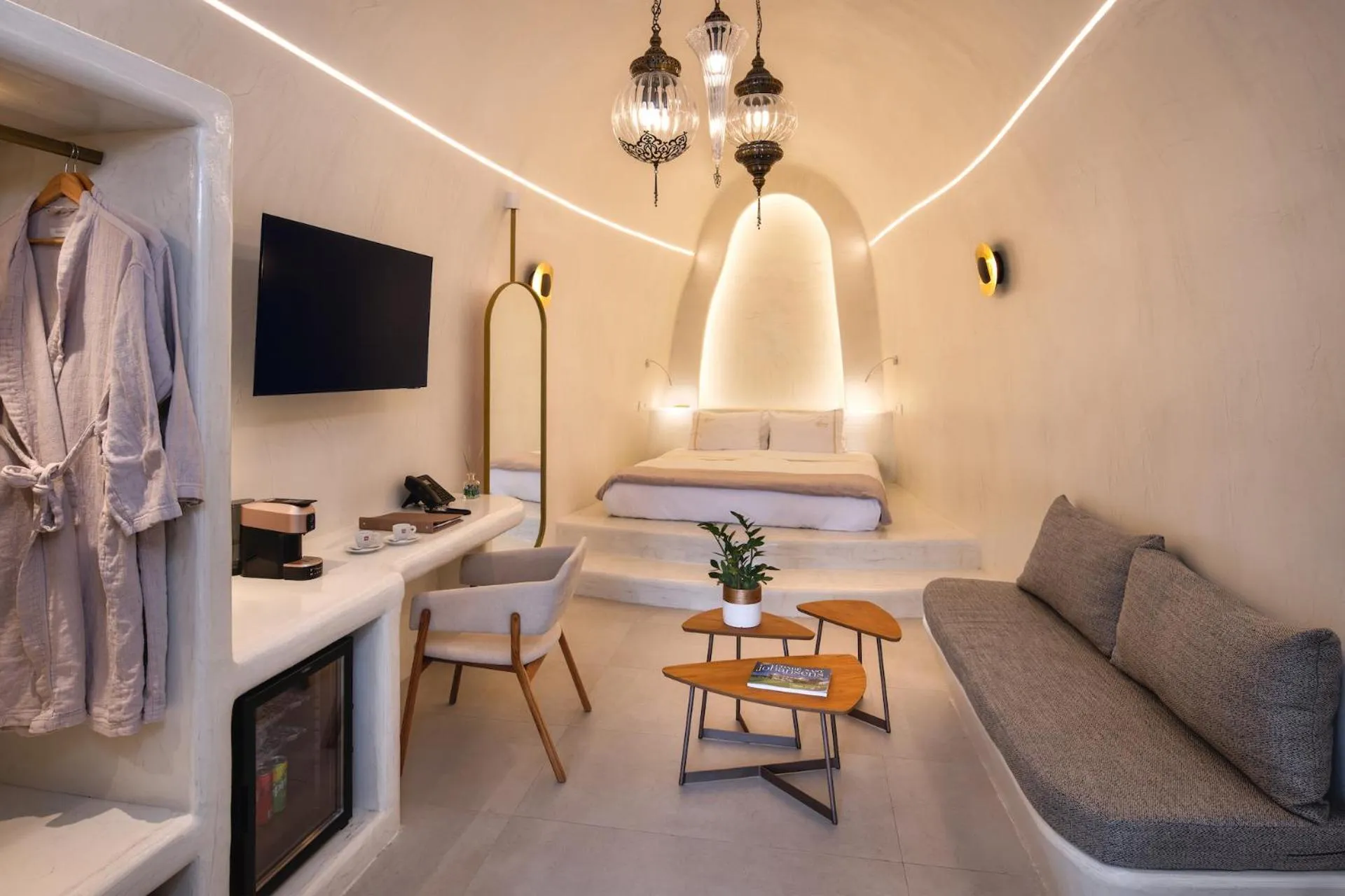 Bed in Athina Luxury Suites