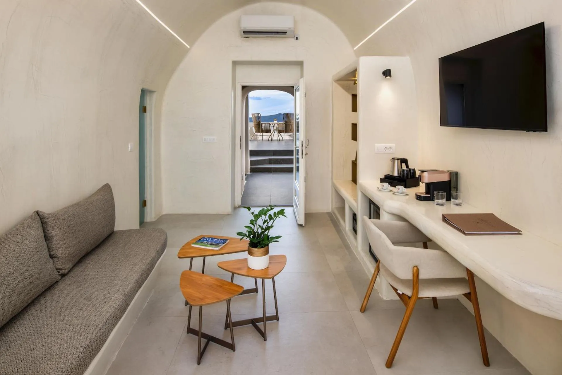 Seating area in Athina Luxury Suites