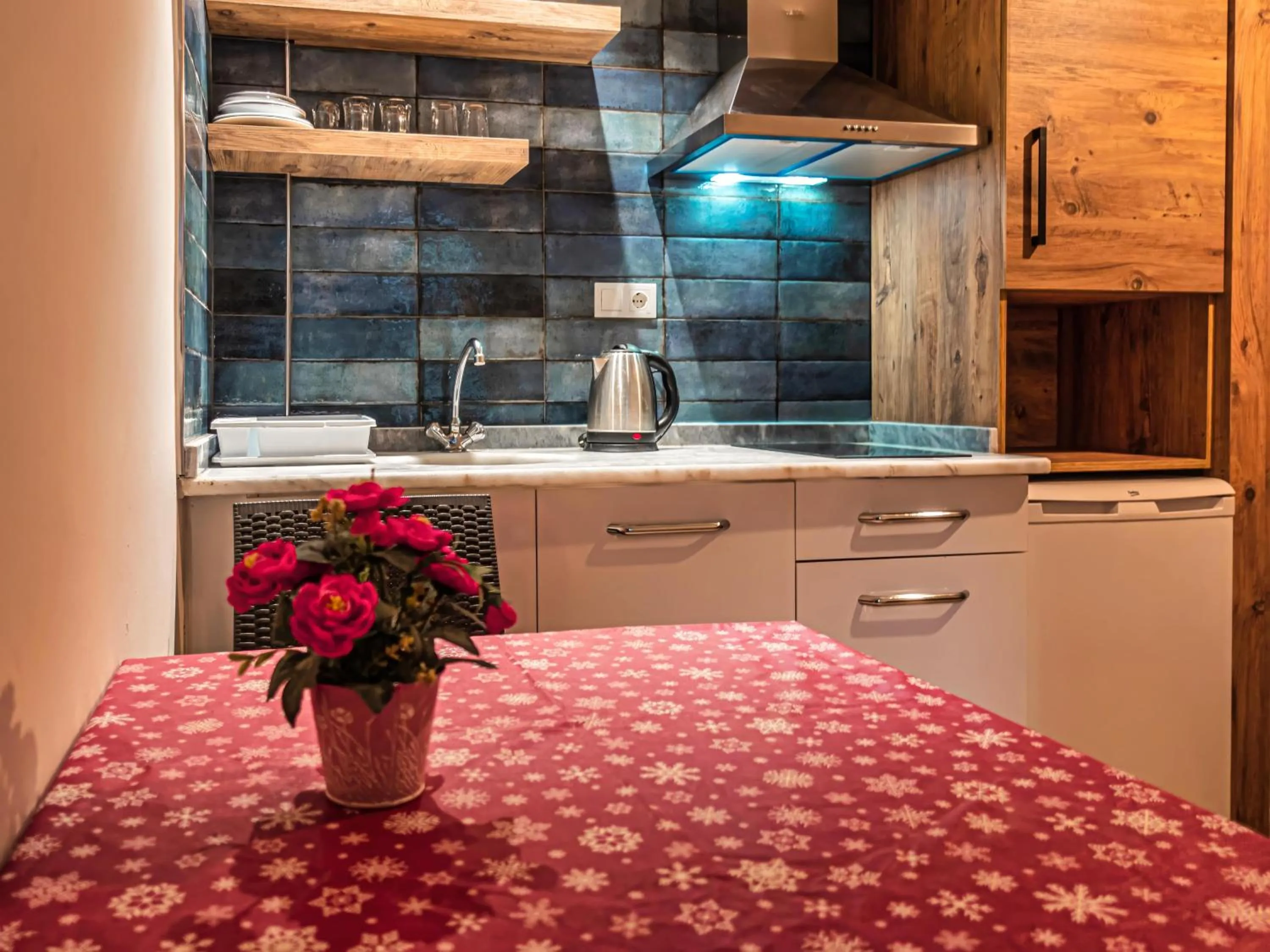 Kitchen or kitchenette in Bella Rose Apart Hotel, Alanya