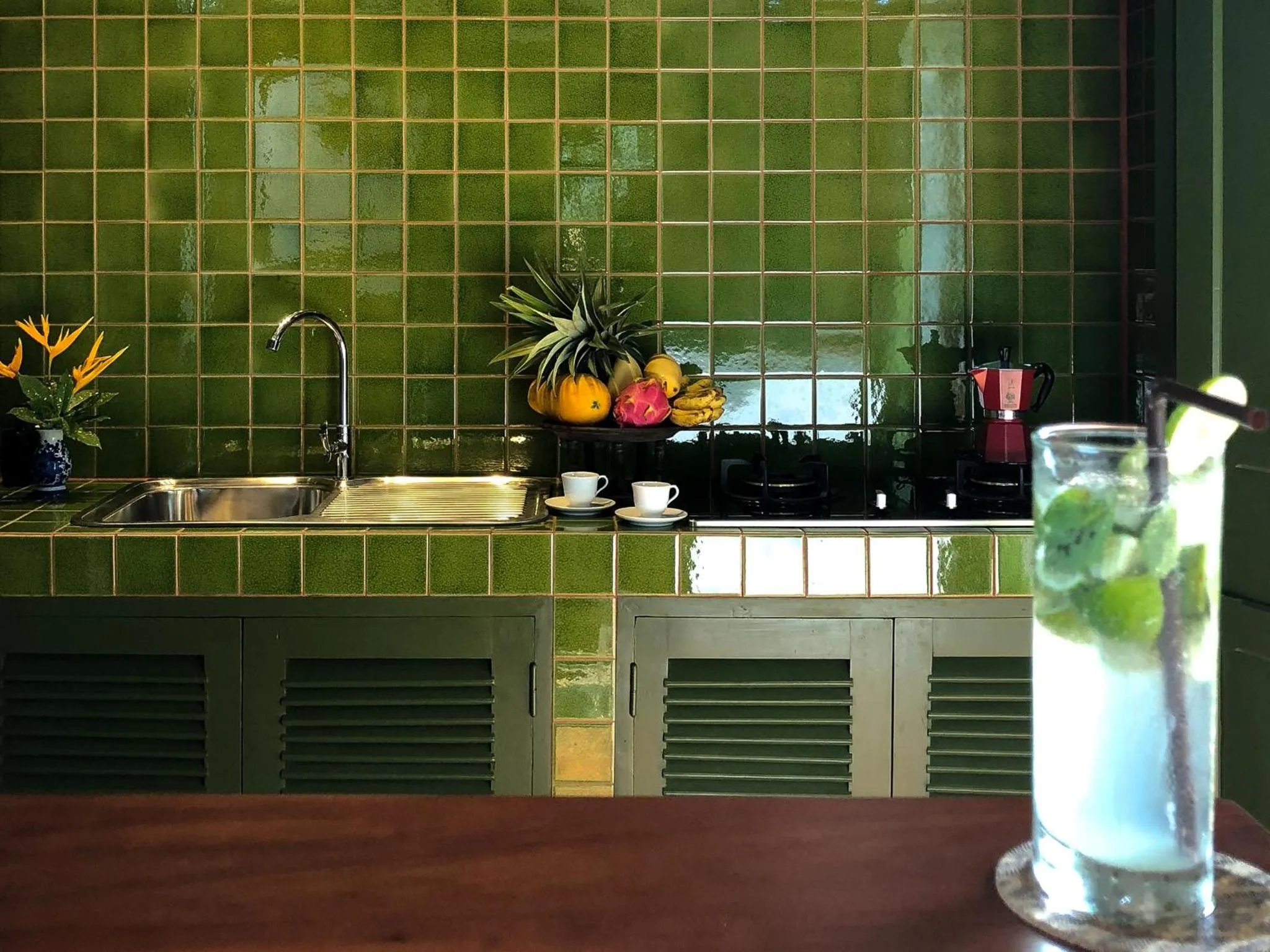 Communal kitchen in Maison Houng Chanh - Luang prabang