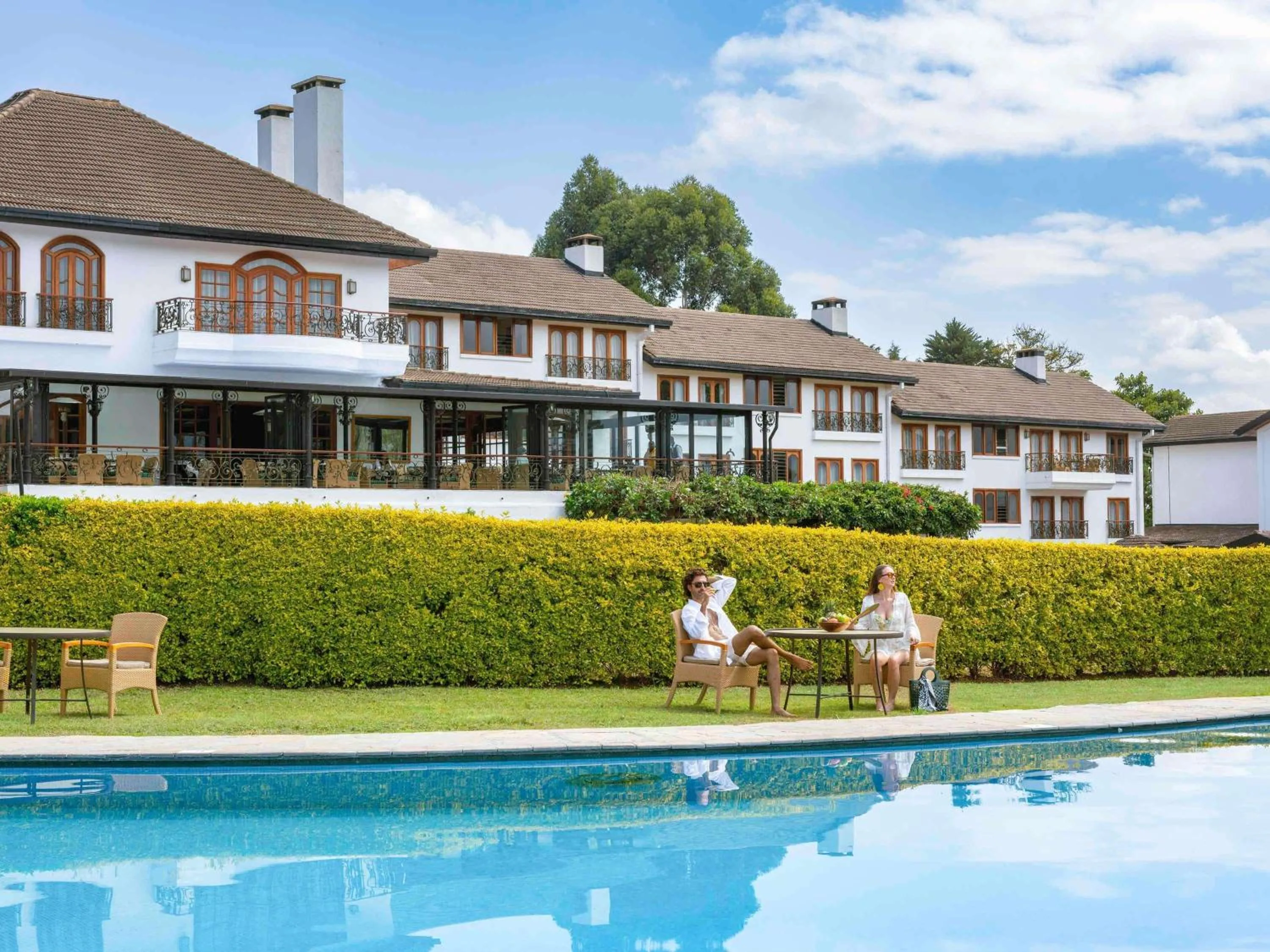 Pool view in Fairmont Mount Kenya Safari Club