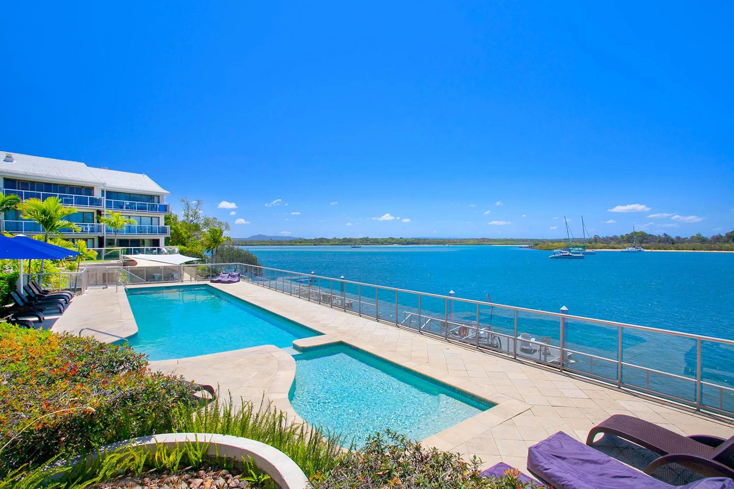 Pool view in Noosa Shores Resort