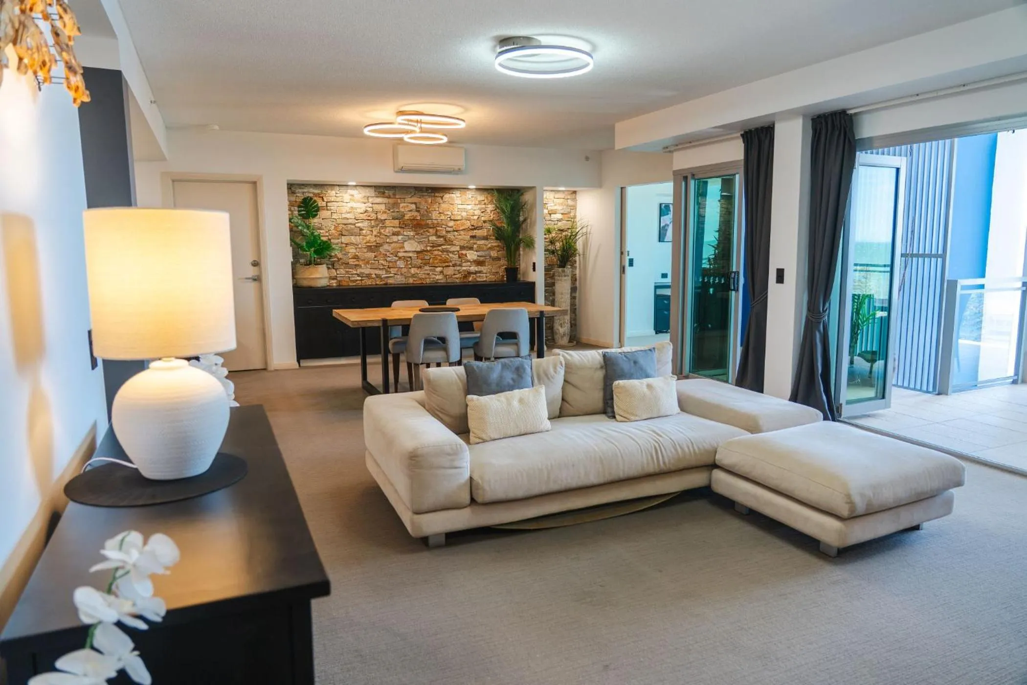 Living room in Proximity Waterfront Apartments