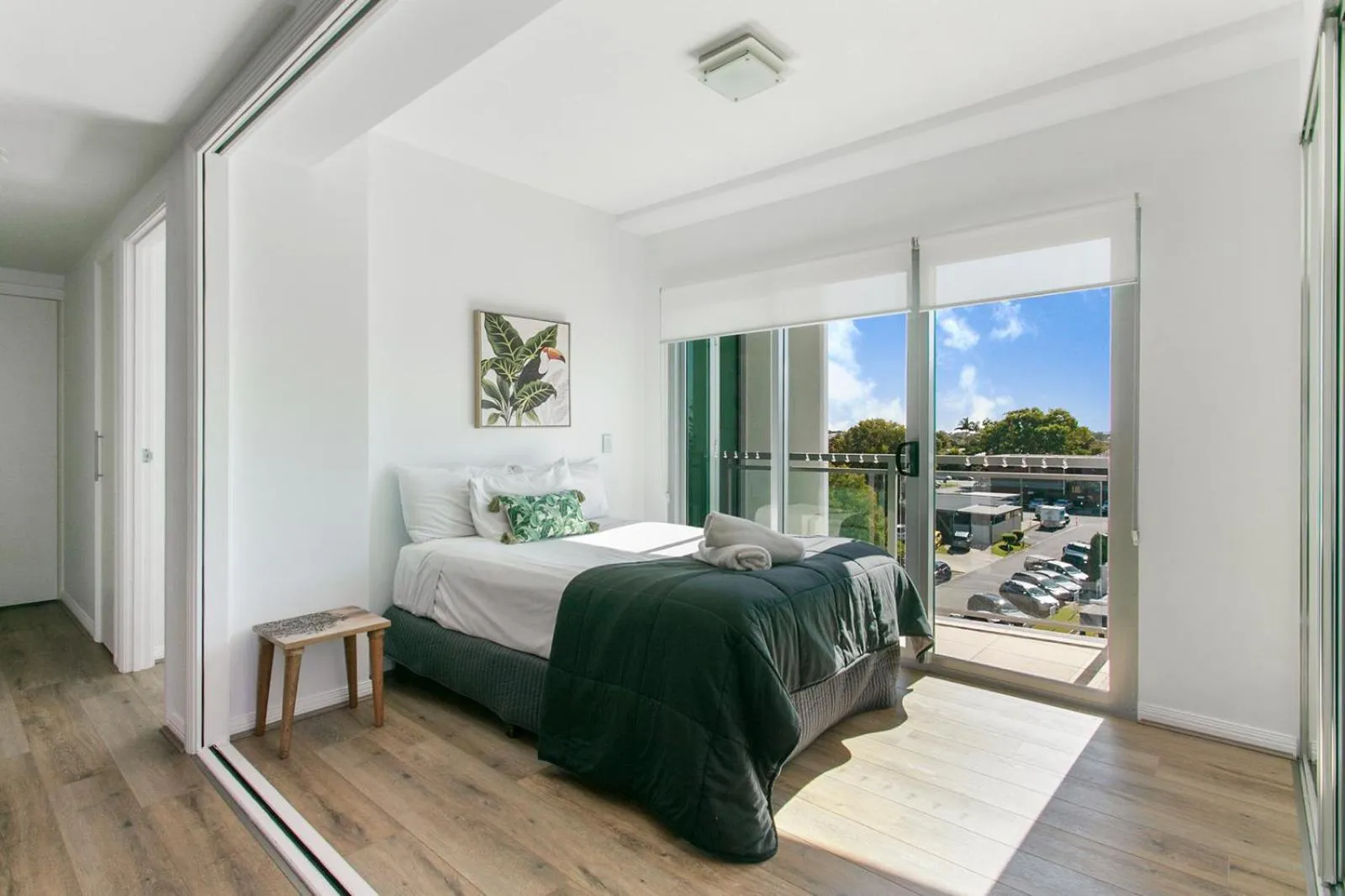 Bedroom, Bed in Proximity Waterfront Apartments