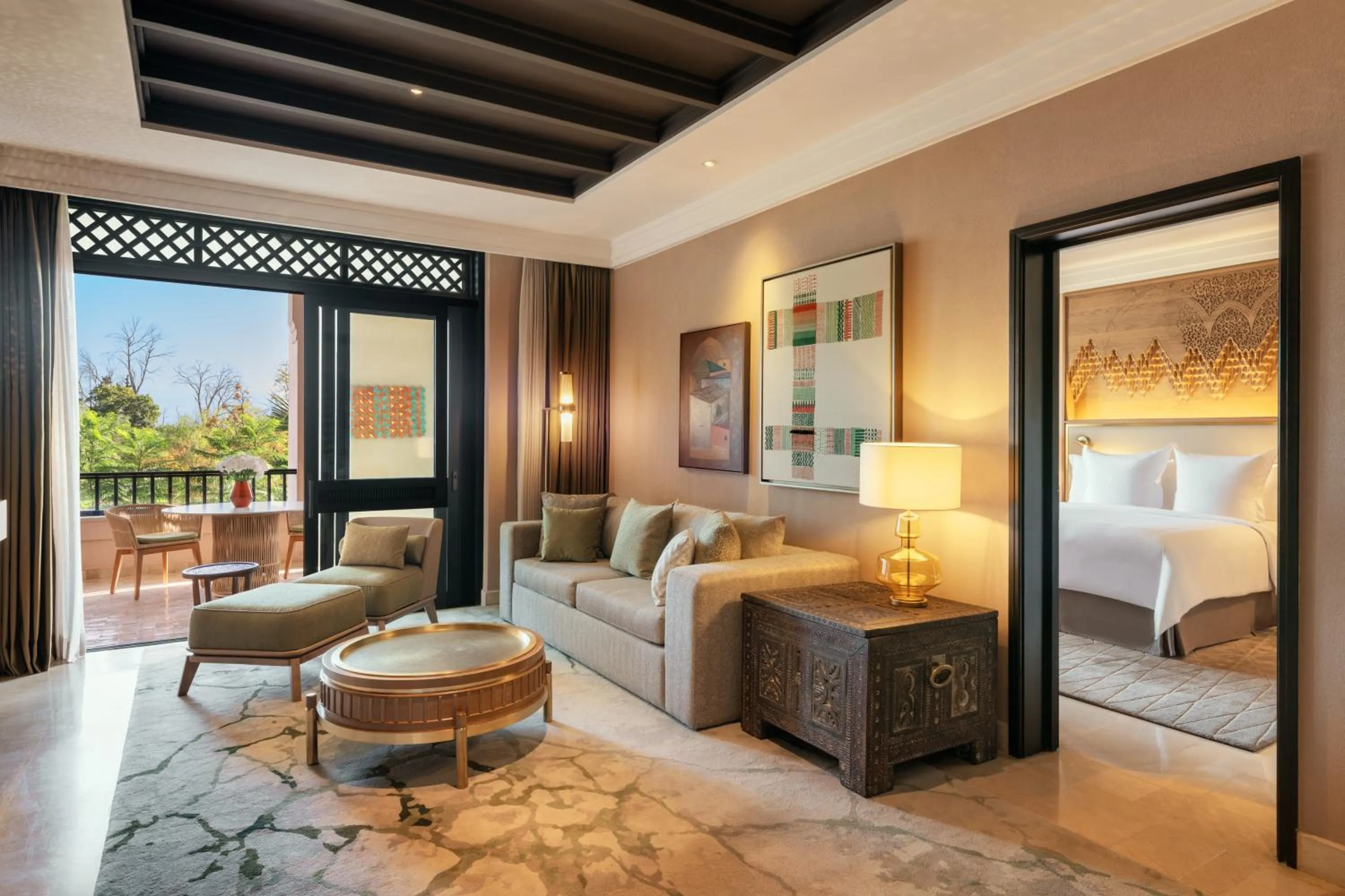Living room, Bed in Four Seasons Resort Marrakech