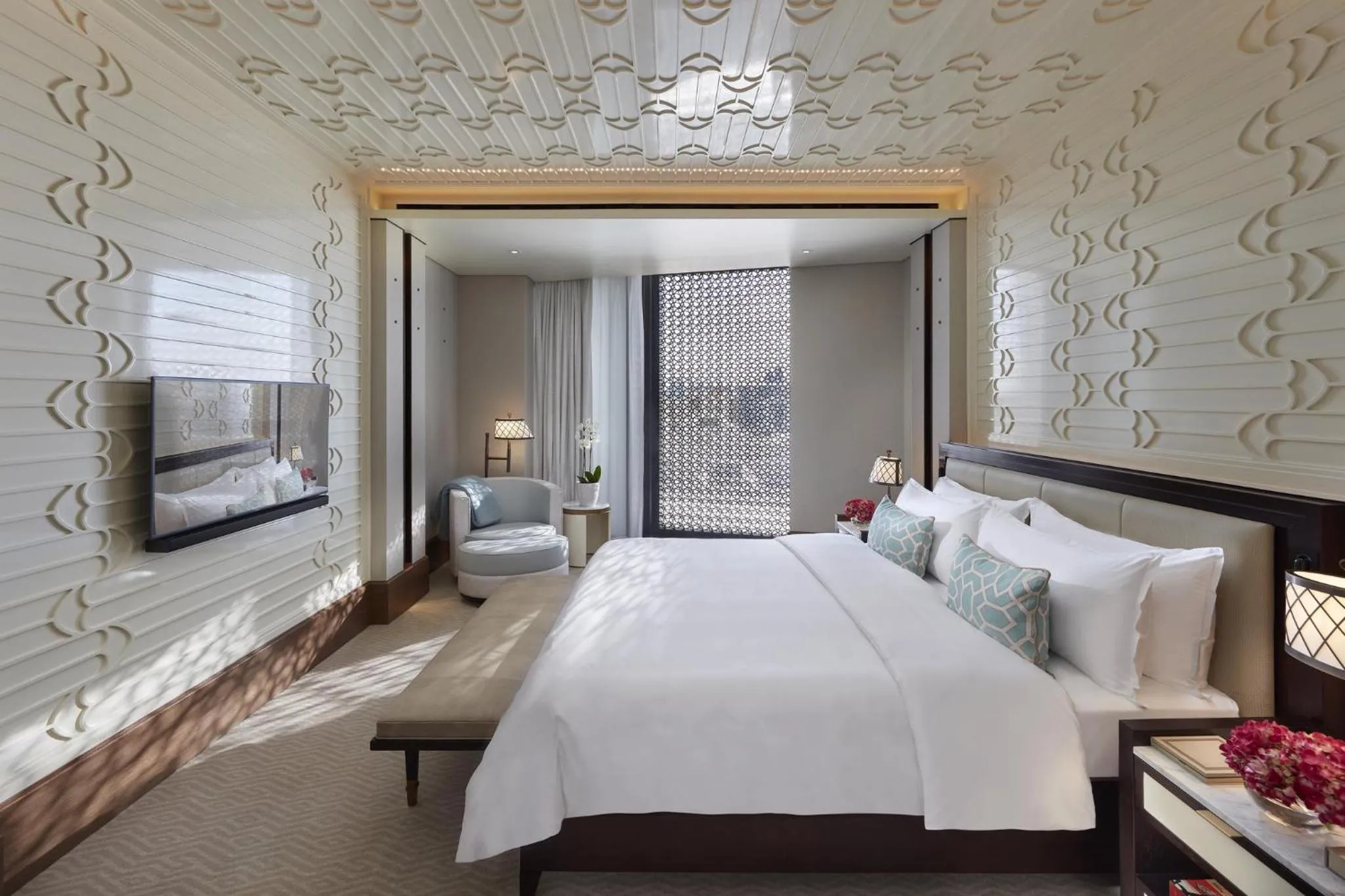 Bedroom, Bed in Mandarin Oriental, Doha