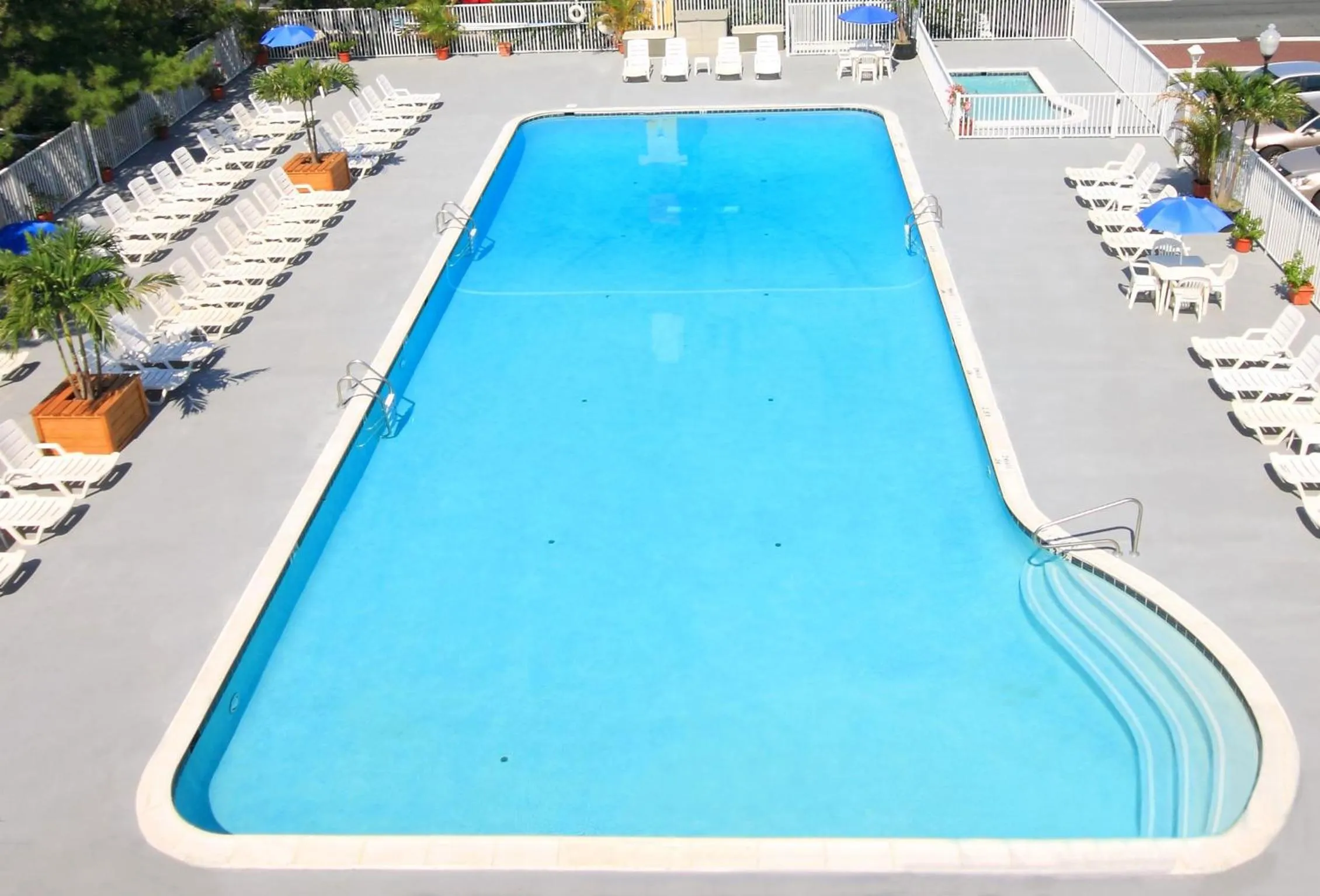 Pool view in Harrison Hall Hotel