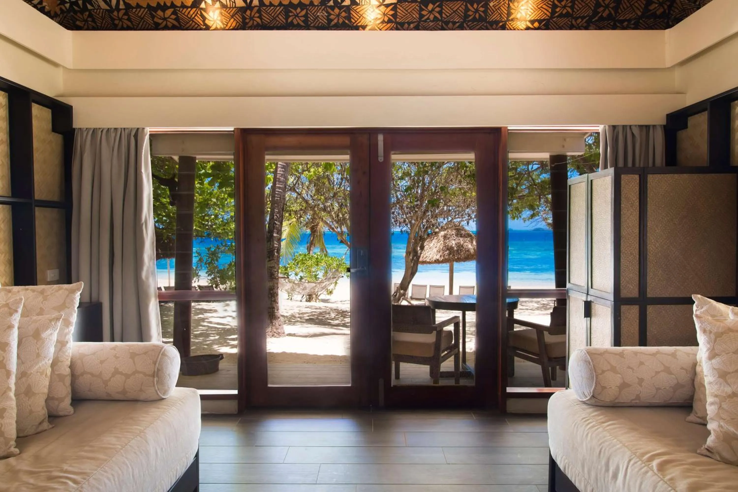Living room in Castaway Island, Fiji