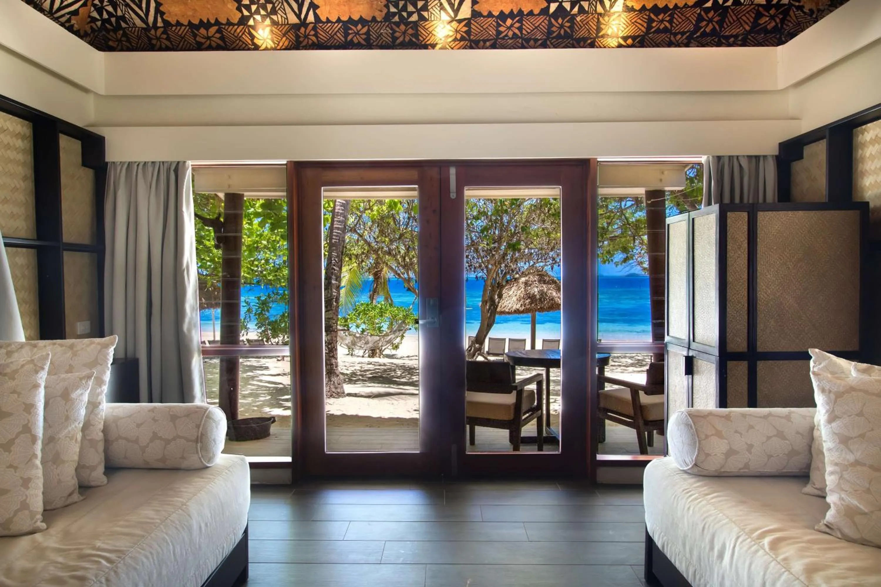 Living room in Castaway Island, Fiji