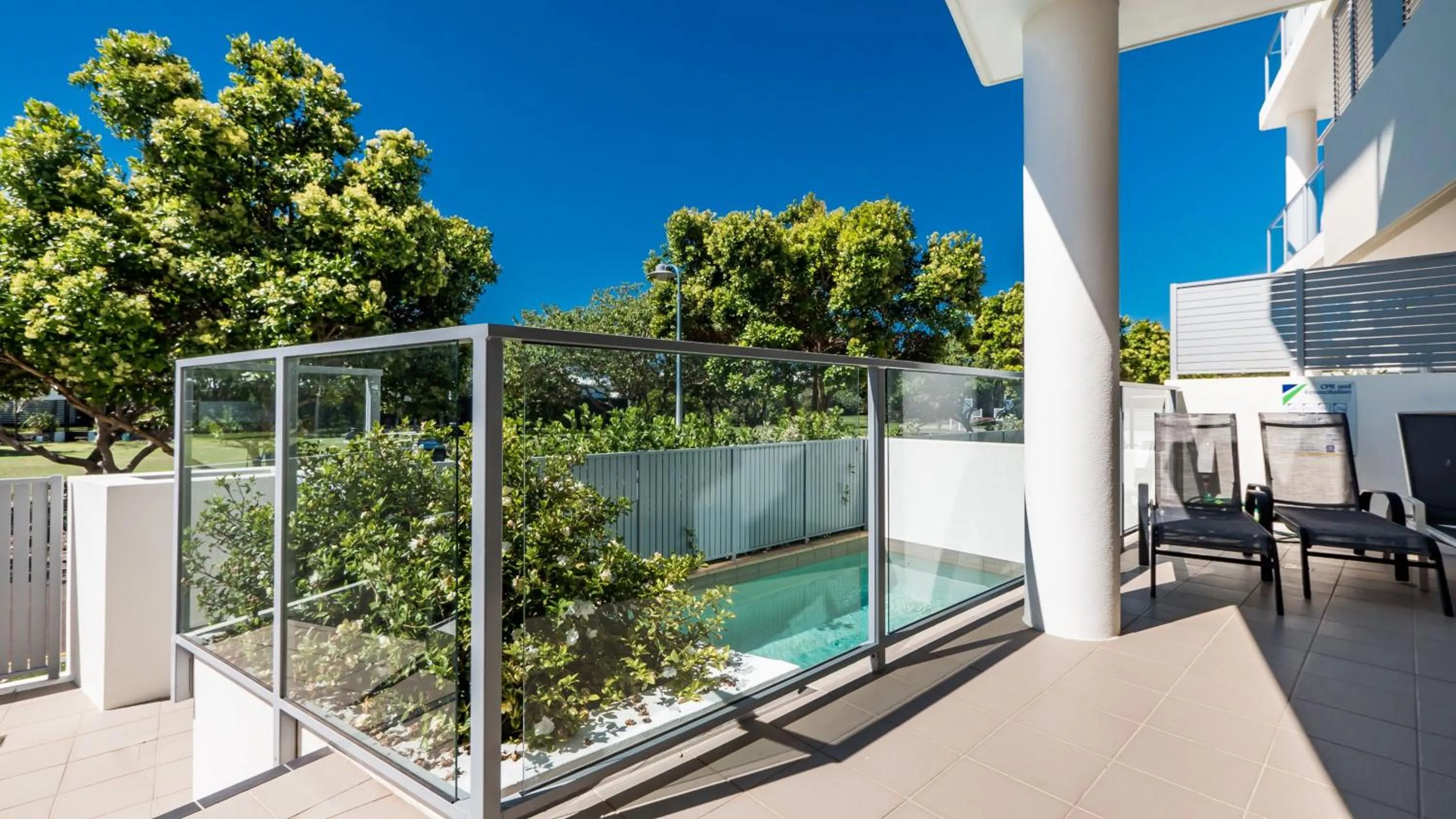 Patio in White Shells Luxury Apartments Marcoola