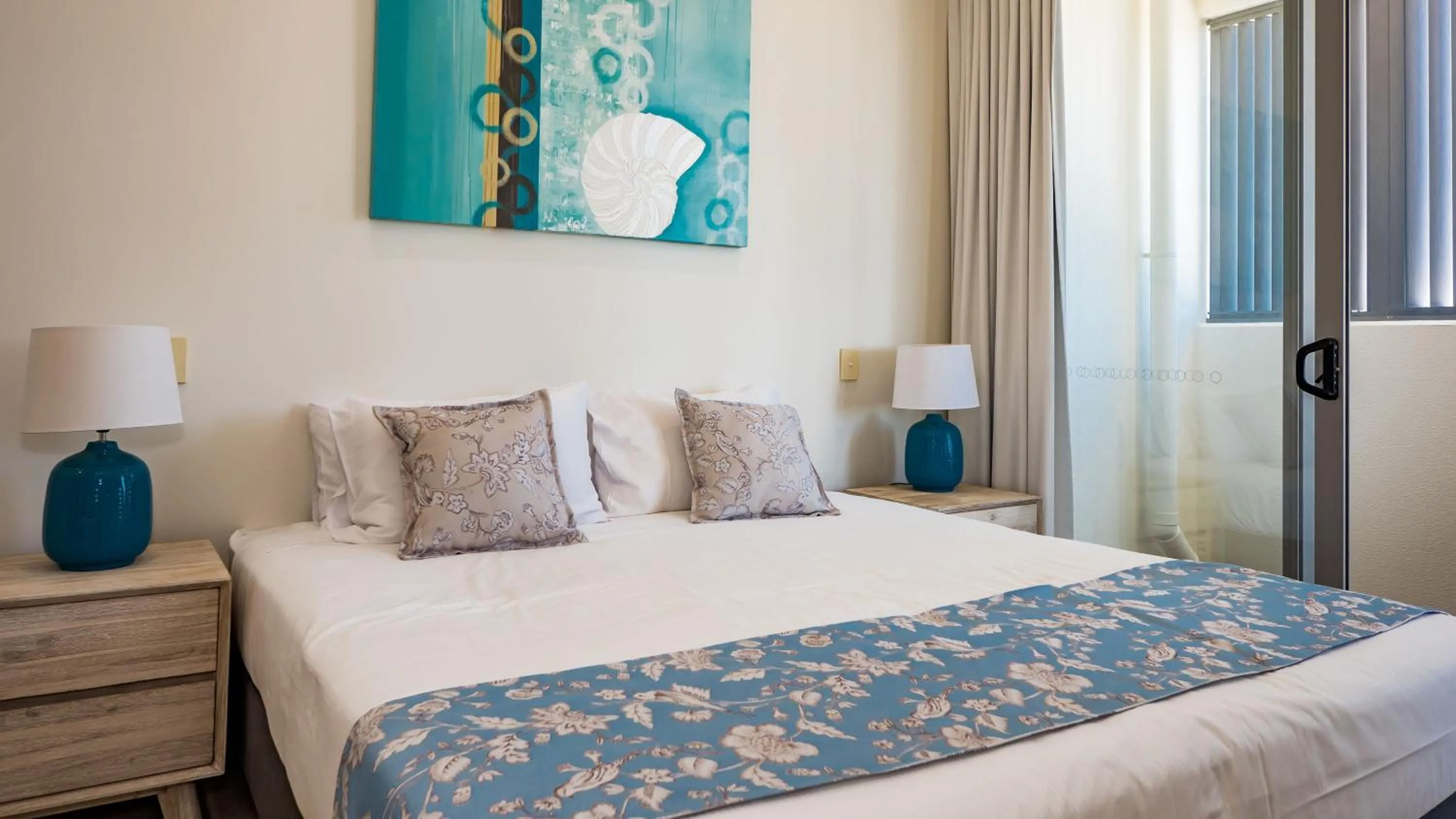 Bedroom, Bed in White Shells Luxury Apartments Marcoola