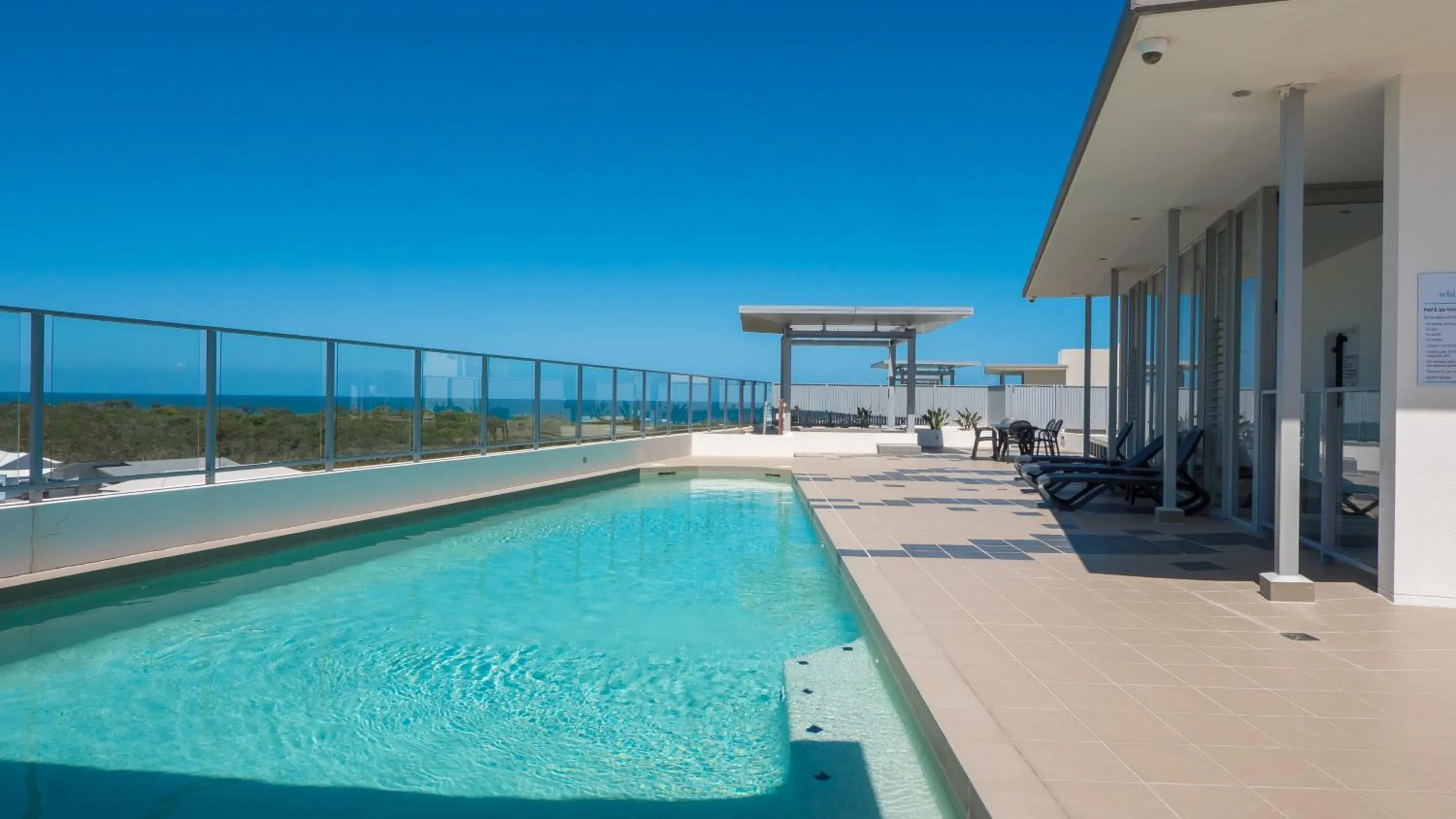 Swimming pool in White Shells Luxury Apartments Marcoola