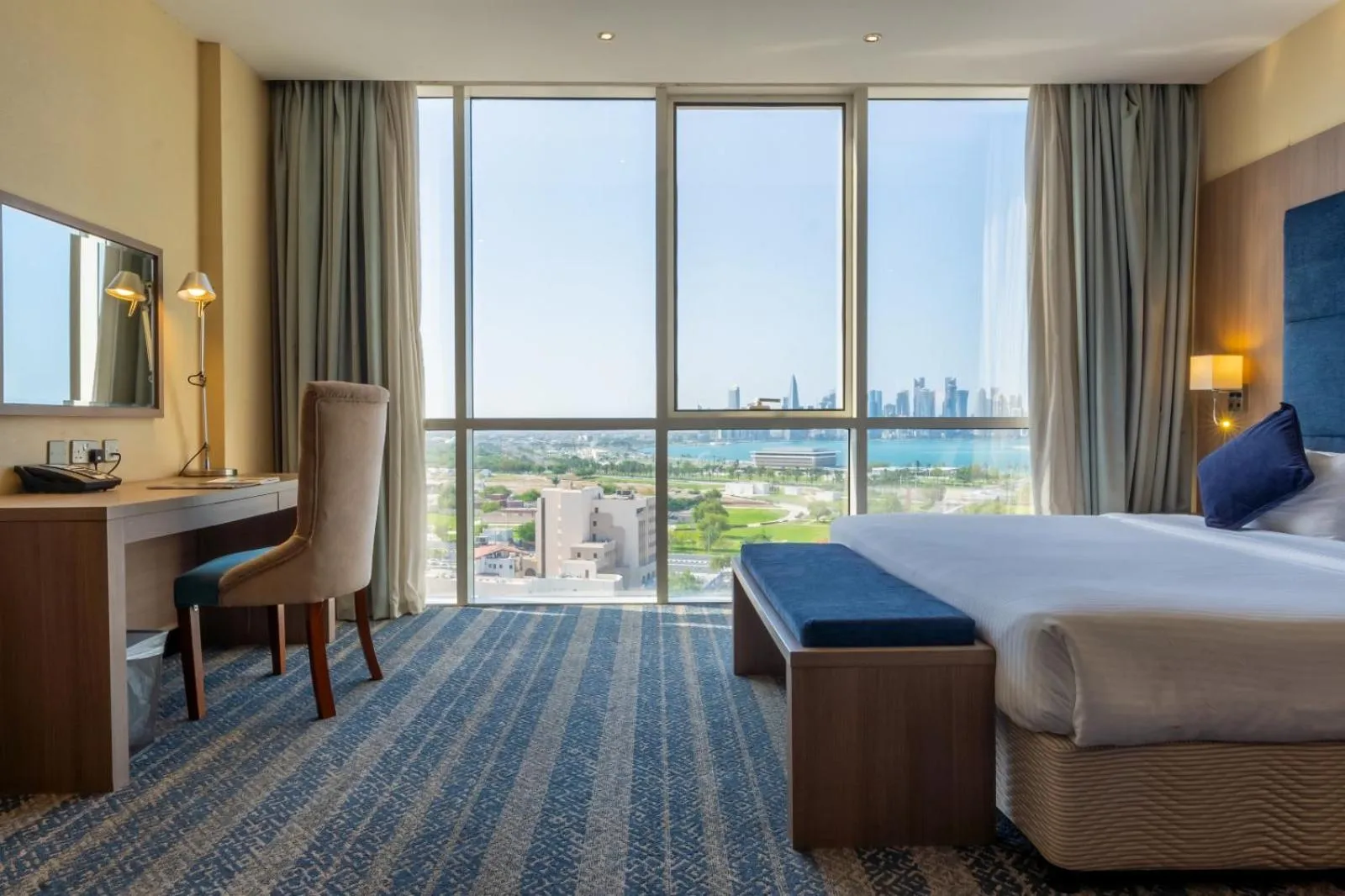 View (from property/room), Bed in The CASTLE PREMIUM HOTEL