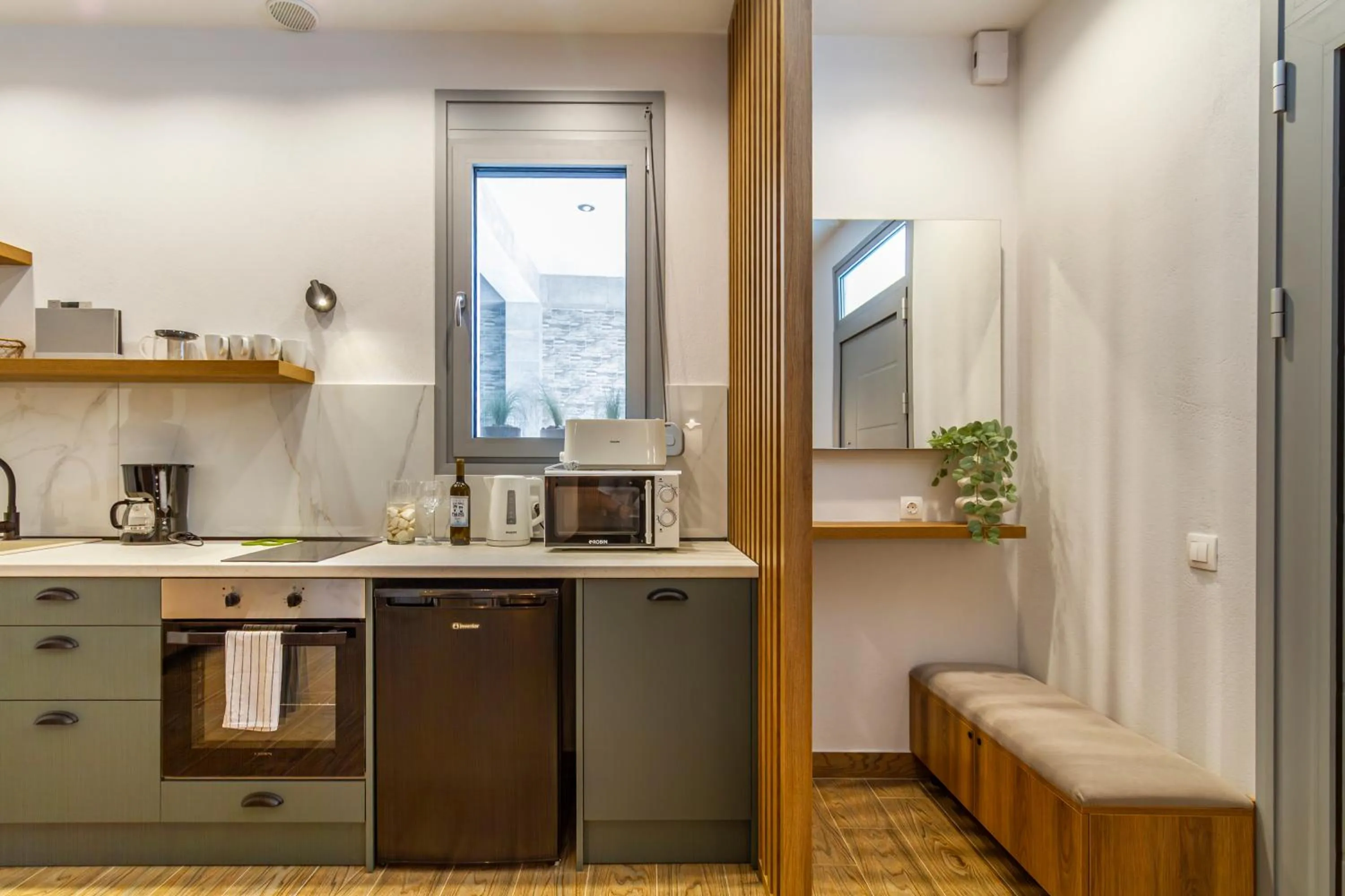 Kitchen or kitchenette in EllinFos Apartments