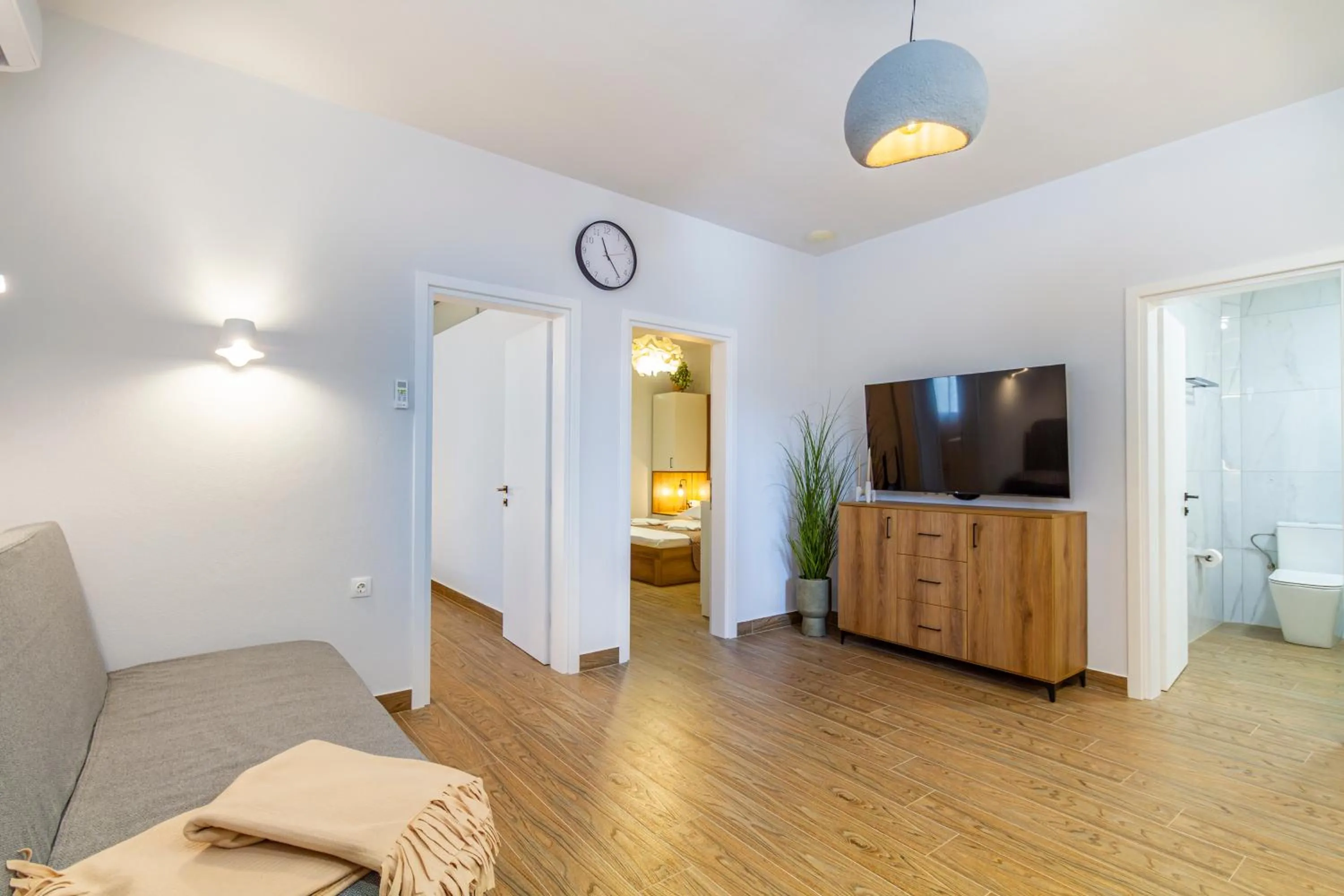 Bed in EllinFos Apartments