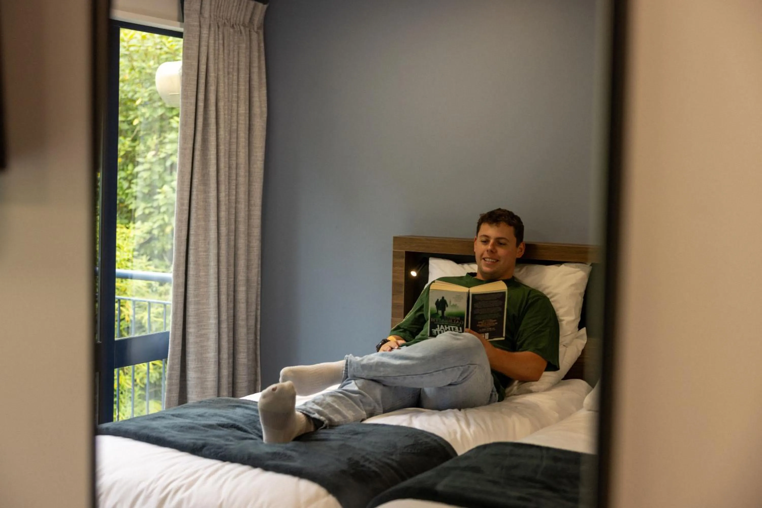 Decorative detail, Bed in Haka House Franz Josef