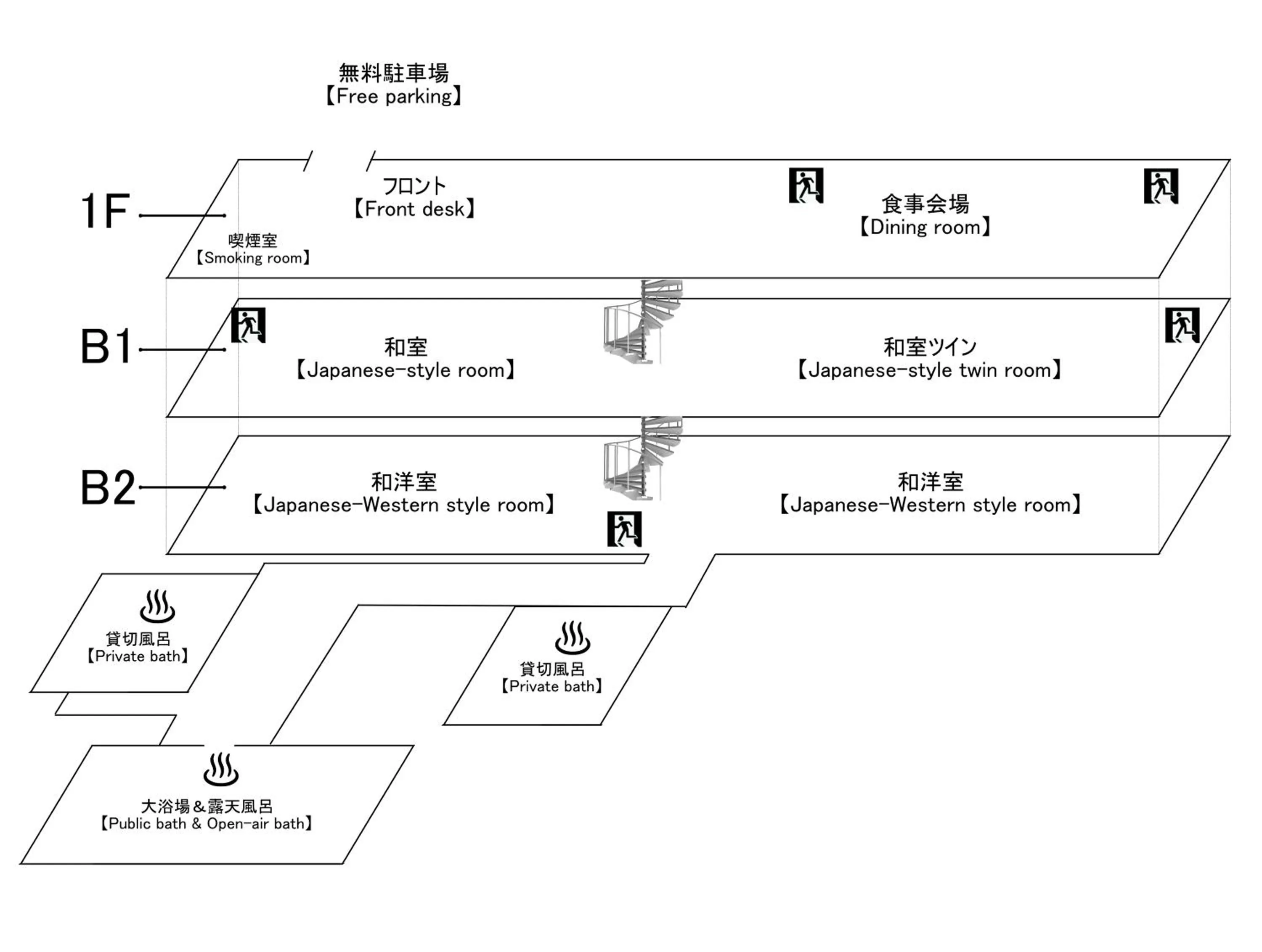 Floor plan in Kurokawa Onsen Ryokan Ichinoi