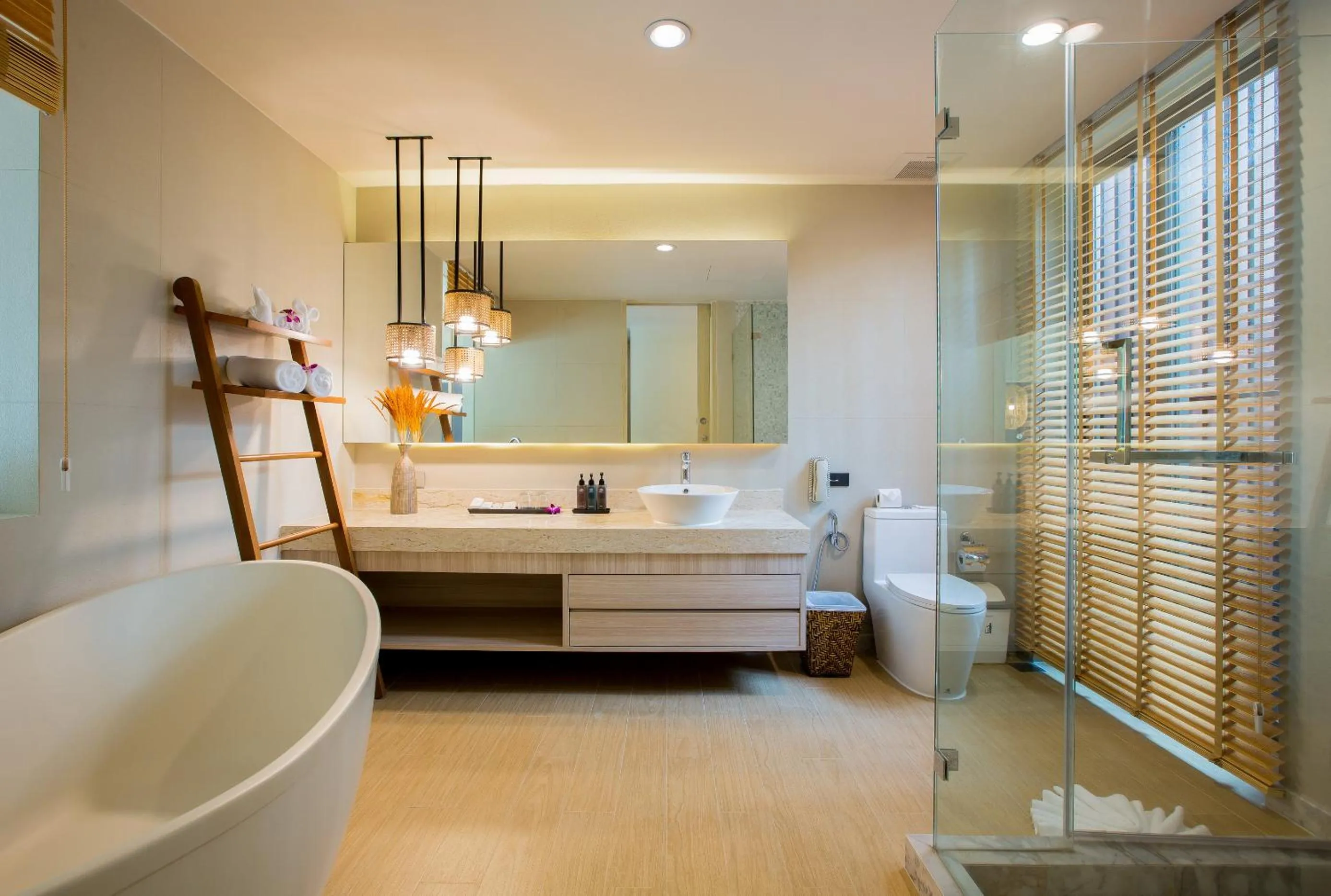 Bathroom, Bed in Mandarava Resort and Spa, Karon Beach