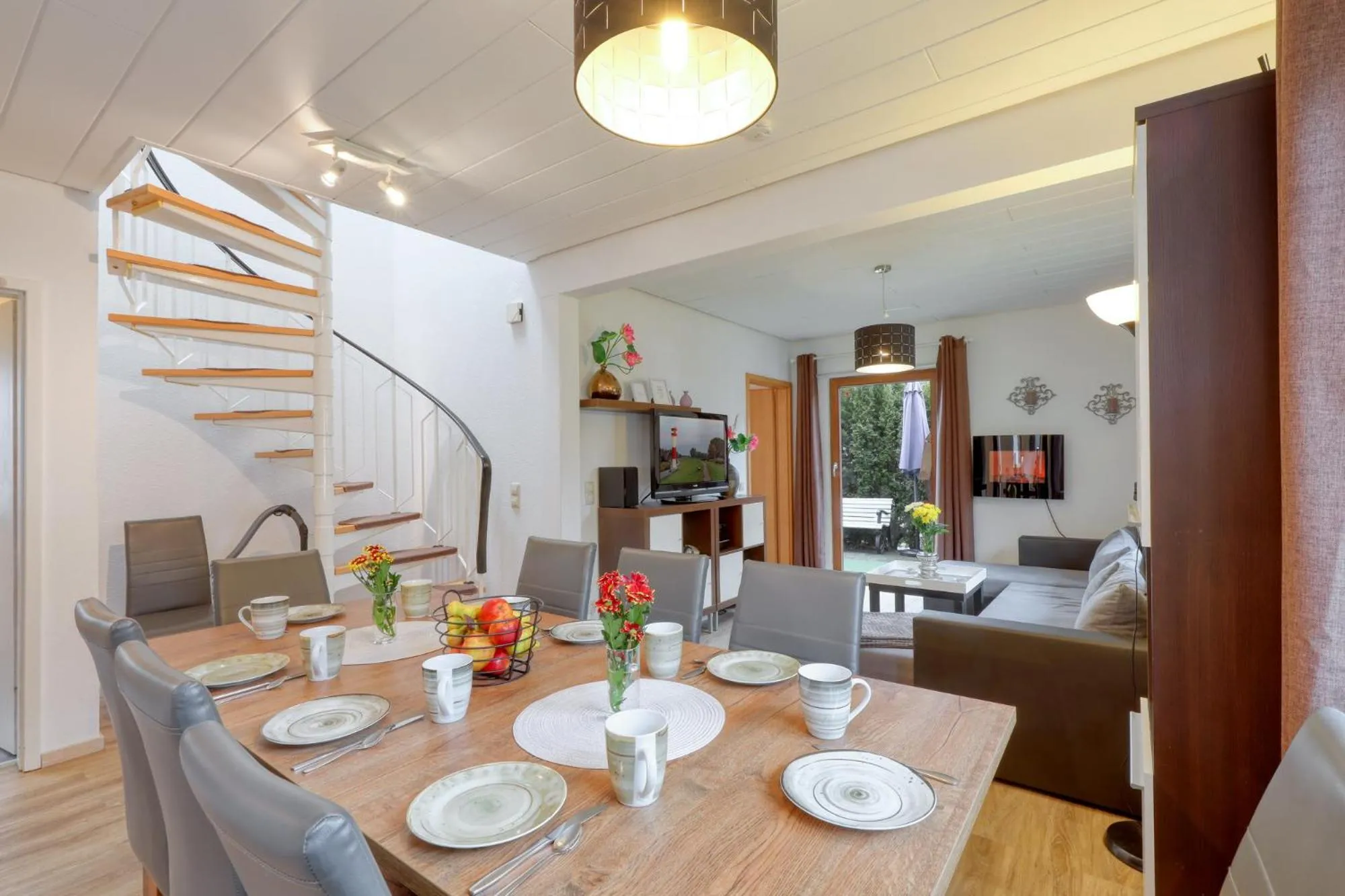 Communal lounge/ TV room in Seepark Kirchheim Ferienhaus bei Diane mit Sauna