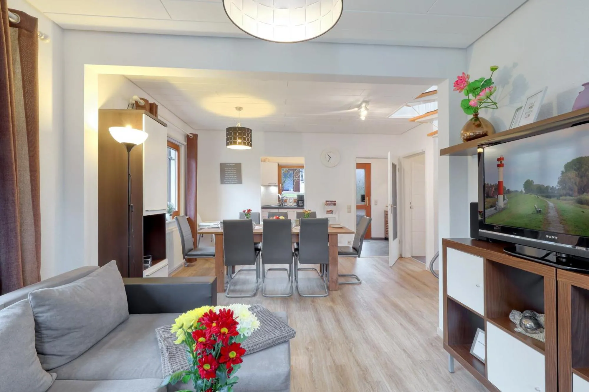 Communal lounge/ TV room in Seepark Kirchheim Ferienhaus bei Diane mit Sauna