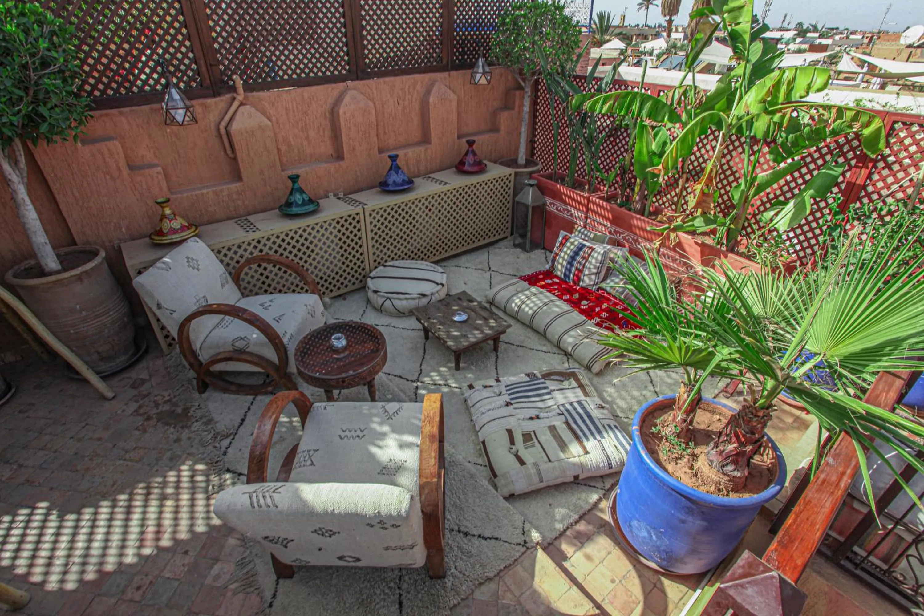 Seating area in Riad Melhoun & Spa