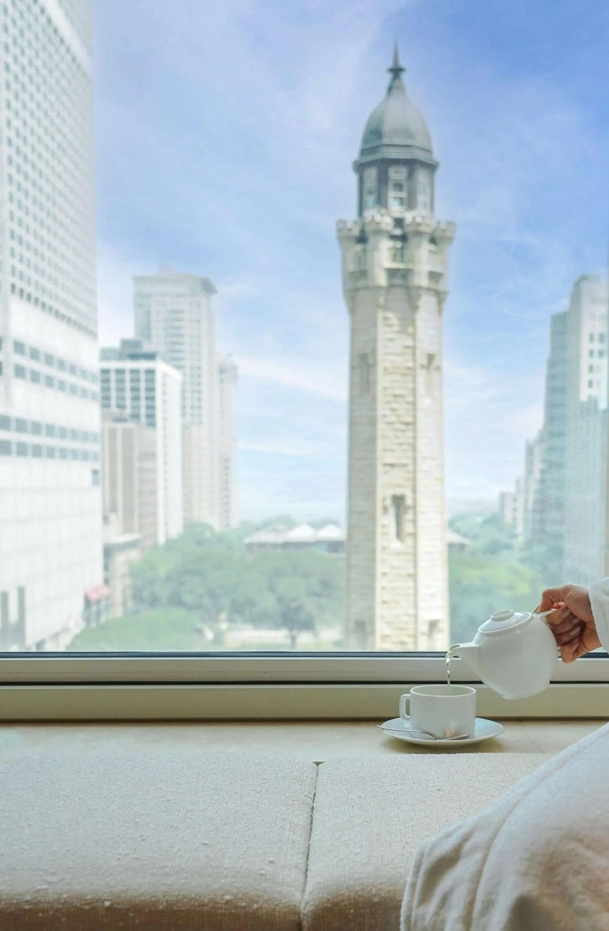 View (from property/room), Bed in Park Hyatt Chicago